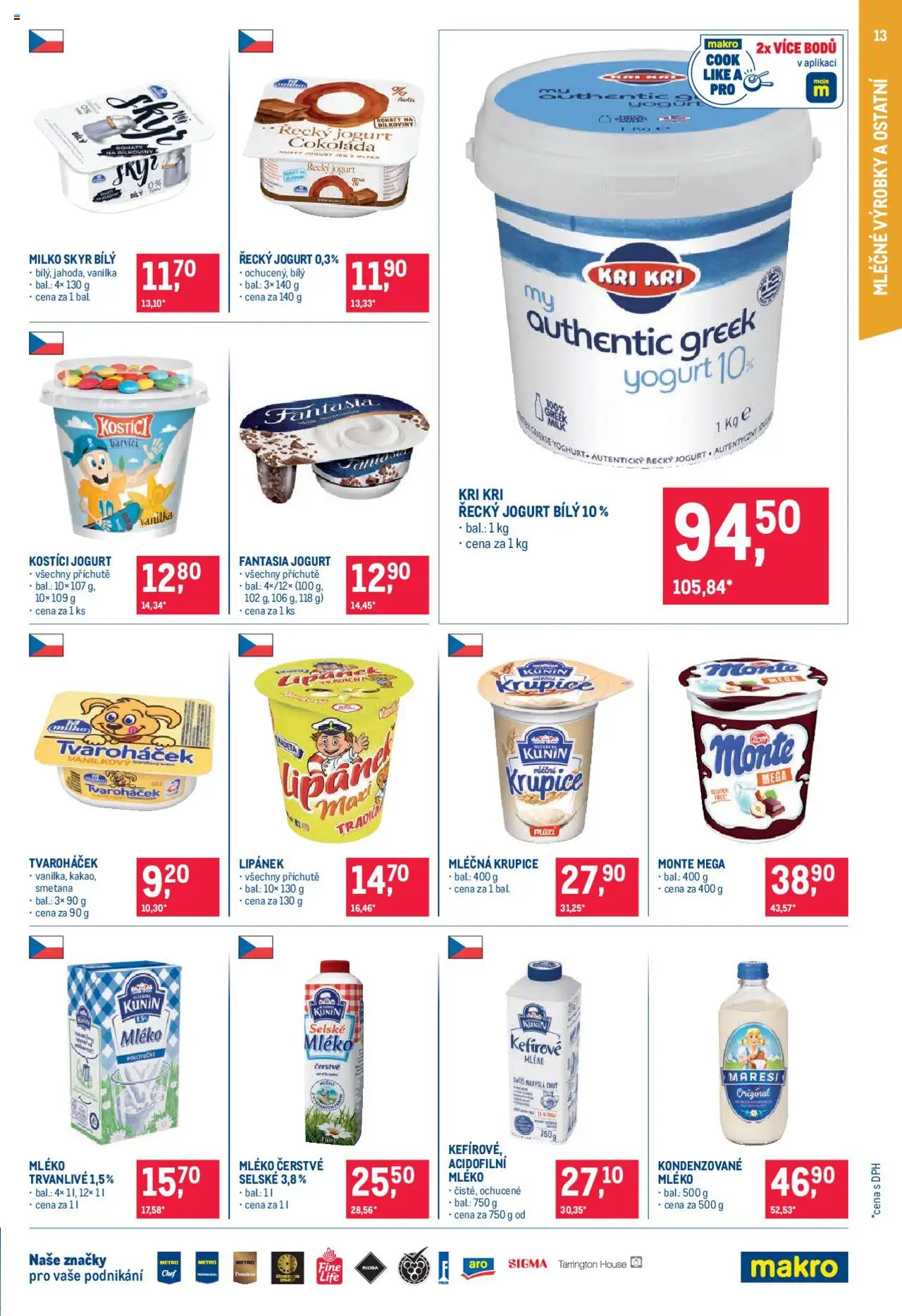 Makro leták - Pro milovníky jídla od 21.05.2025 | Strana: 13 | Produkty: Řecký jogurt, Čokoláda, Skyr, Tvaroháček