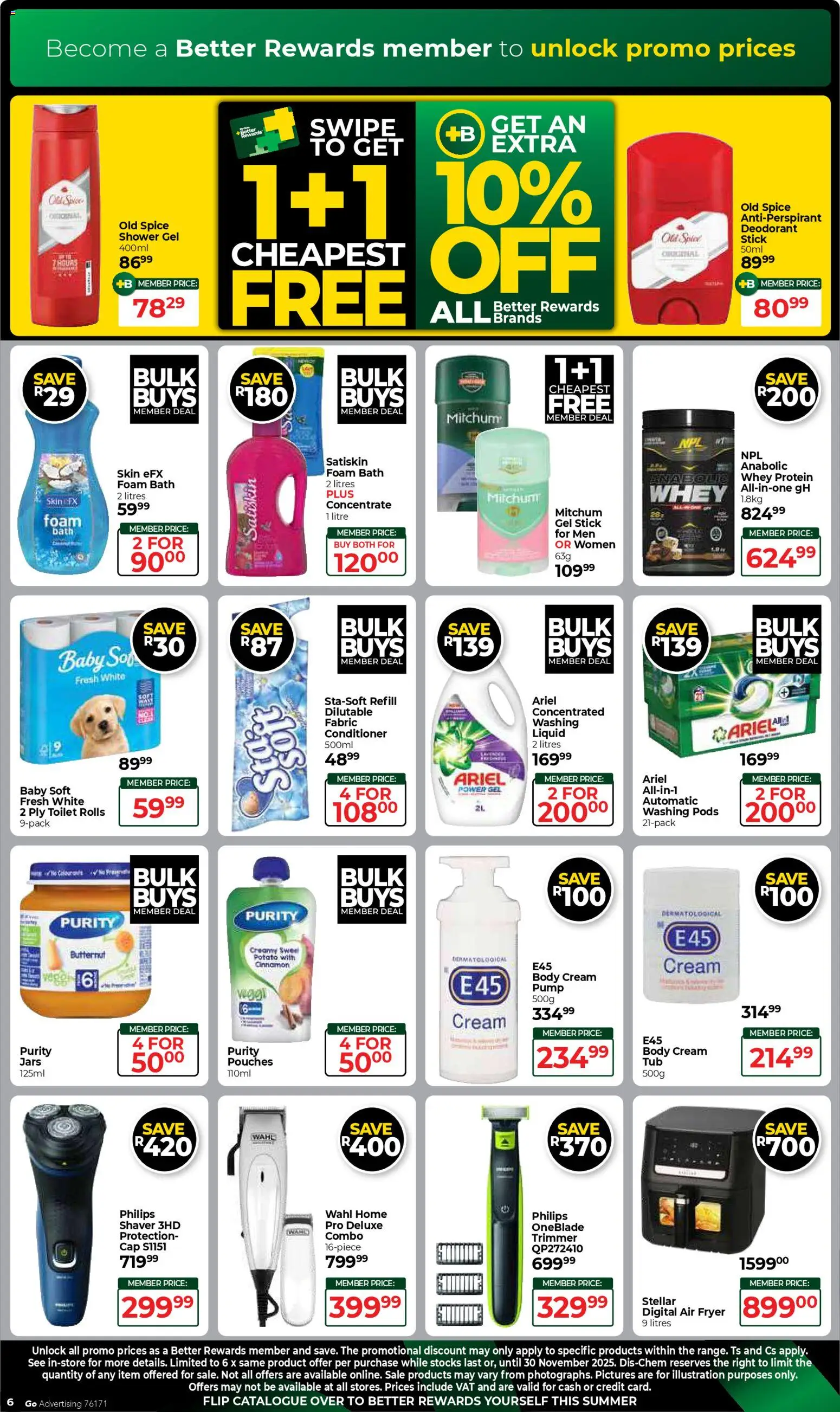 New Dis-Chem catalogue – valid from 24.11.2025 | Page: 6 | Products: Cap, Fryer, Deodorant, Antiperspirant
