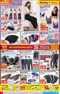 Norma Flugblatt ab 13.10.2025 gültig | Seite: 2 | Produkte: Hose, Hausschuhe, Regenschirm