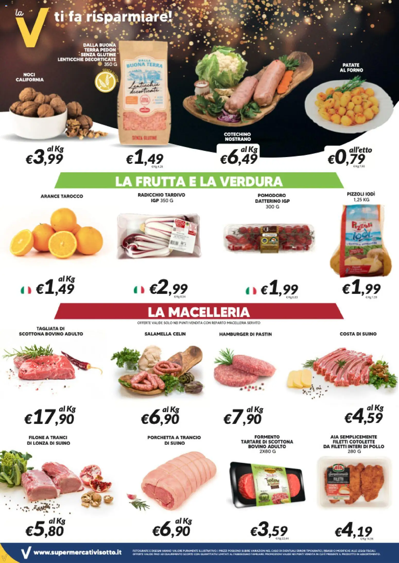 Volantino Visotto del 27.12.2025 | Pagina: 2 | Prodotti: Pollo, Noci, Hamburger, Cotechino