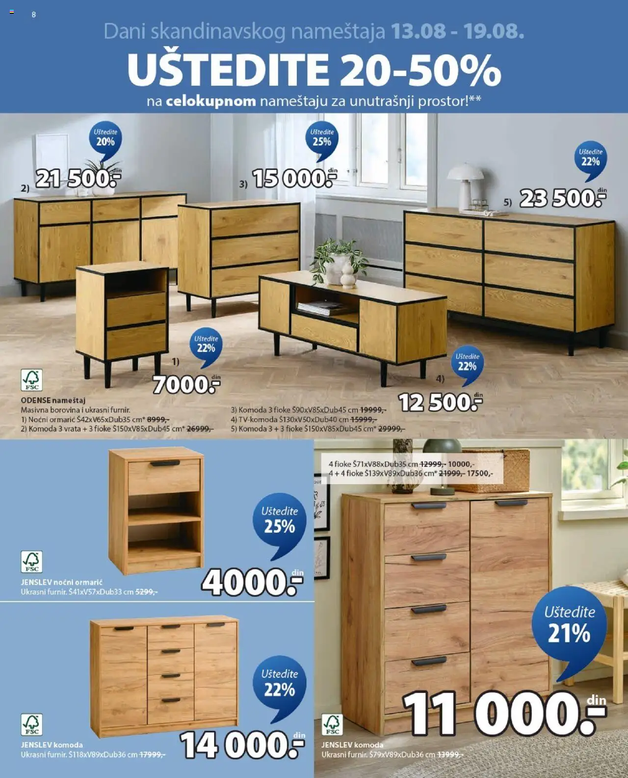 Jysk katalog - važi od 13.08.2025 | Strana: 8 | Proizvode: Komoda, Noćni ormarić, Vrata