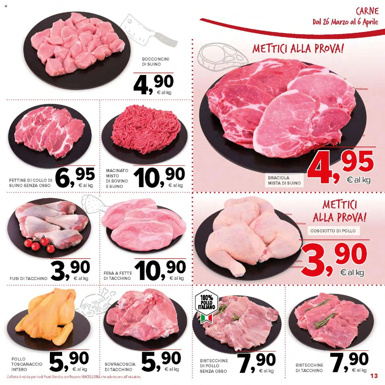 Volantino Todis del 26.03.2026 | Pagina: 13 | Prodotti: Bovino, Pollo, Tacchino, Macinato