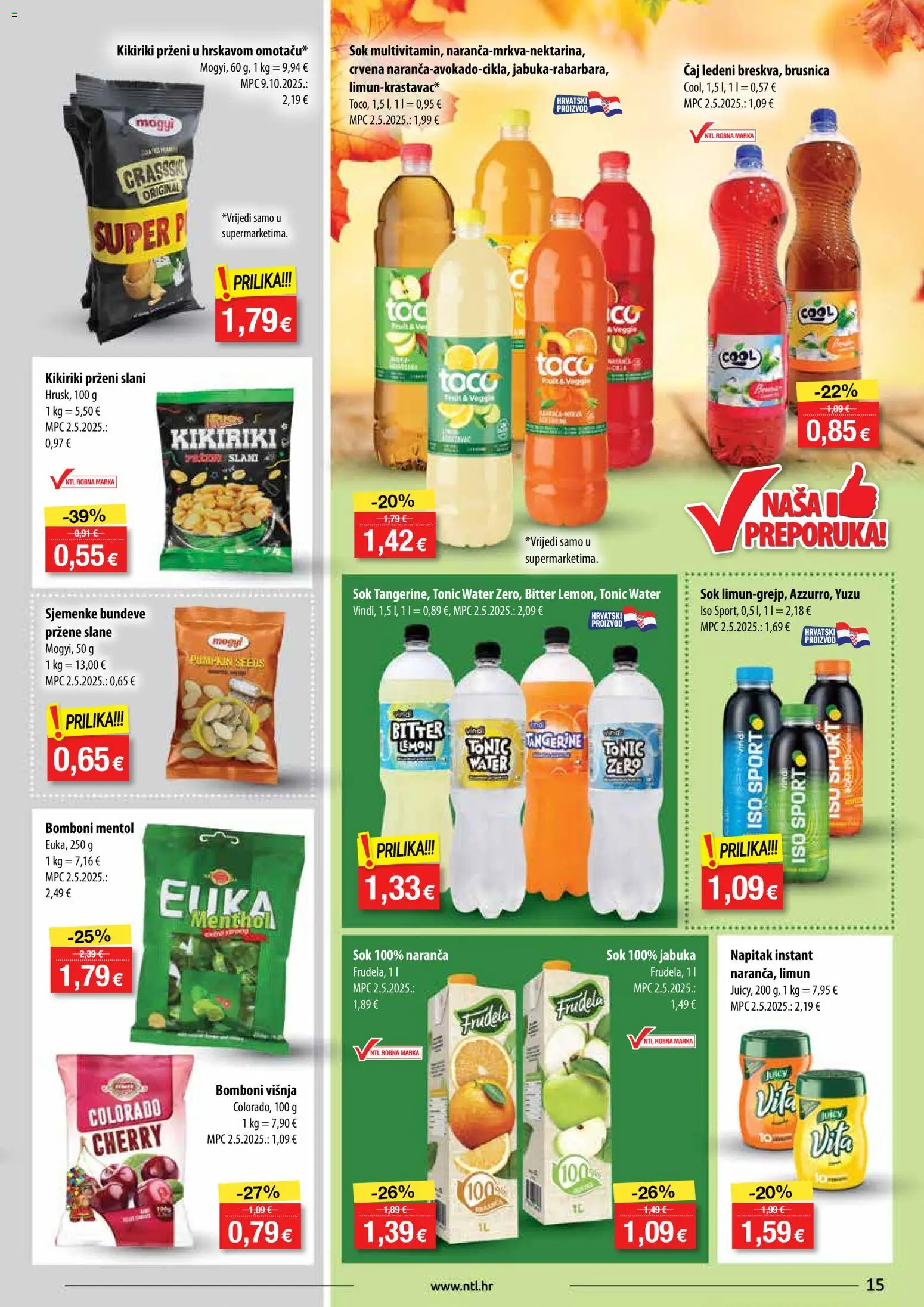NTL katalog | vrijedi od 29.10.2025 | Stranica: 15 | Proizvodi: Čaj, Kikiriki, Tonic, Sjemenke