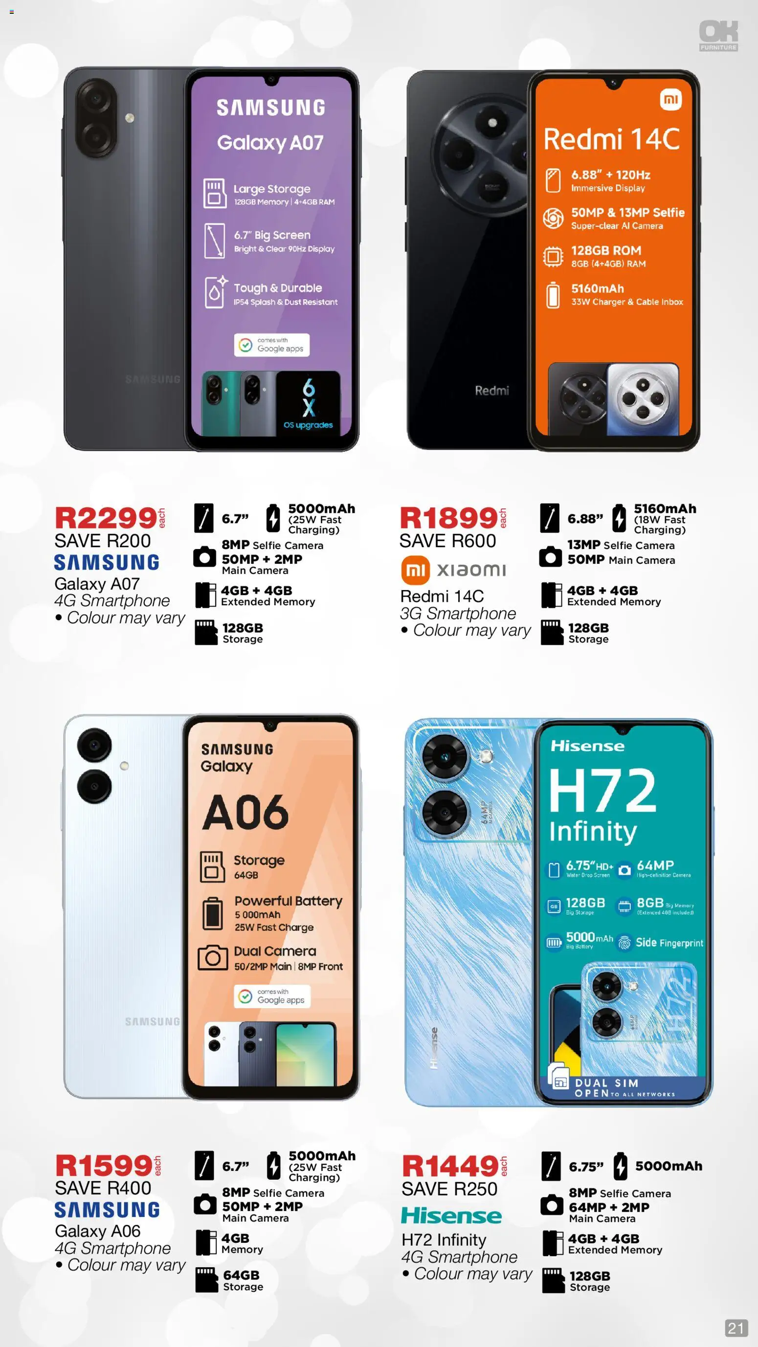 New OK Furniture catalogue – valid from 01.12.2025 | Page: 21 | Products: Sim, Camera, Cable, Charger