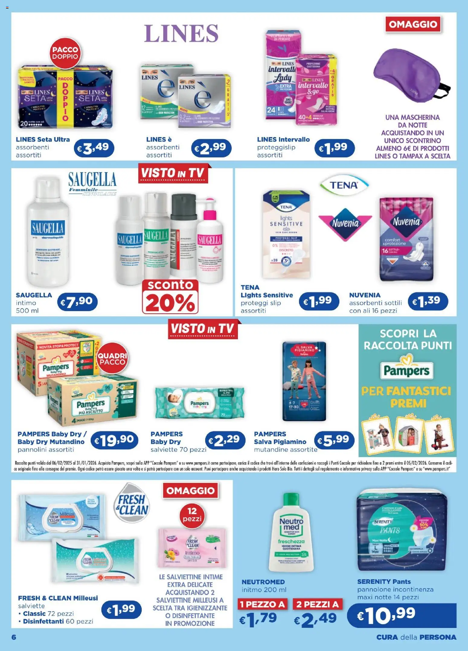 Volantino Acqua e Sapone del 17.12.2025 | Pagina: 6 | Prodotti: Pannolini, Slip, Pampers, TV