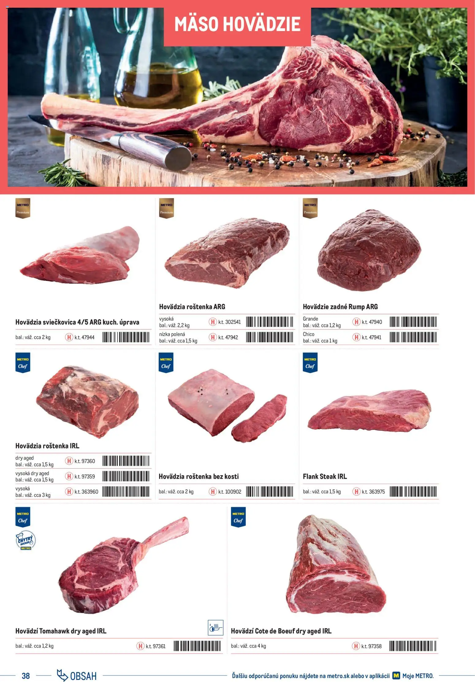 Nové Metro akcie – leták je platný od 01.01.2025 | Strana: 38 | Produkty: Steak