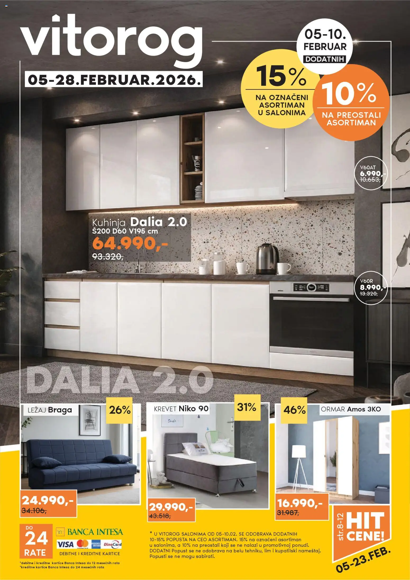 Vitorog katalog - važi od 05.02.2026 | Strana: 1 | Proizvode: Krevet, Kuhinja, Ormar