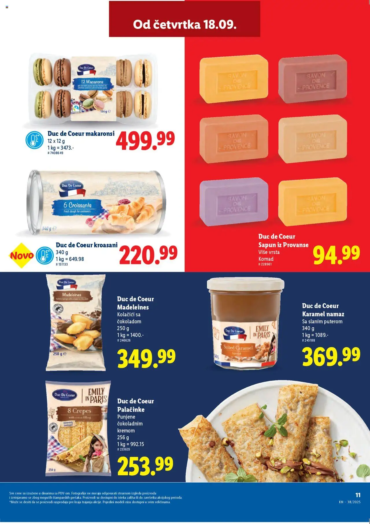 Lidl katalog - važi od 18.09.2025 | Strana: 11 | Proizvode: Macarons, Kolačići, Sapun, Palačinke