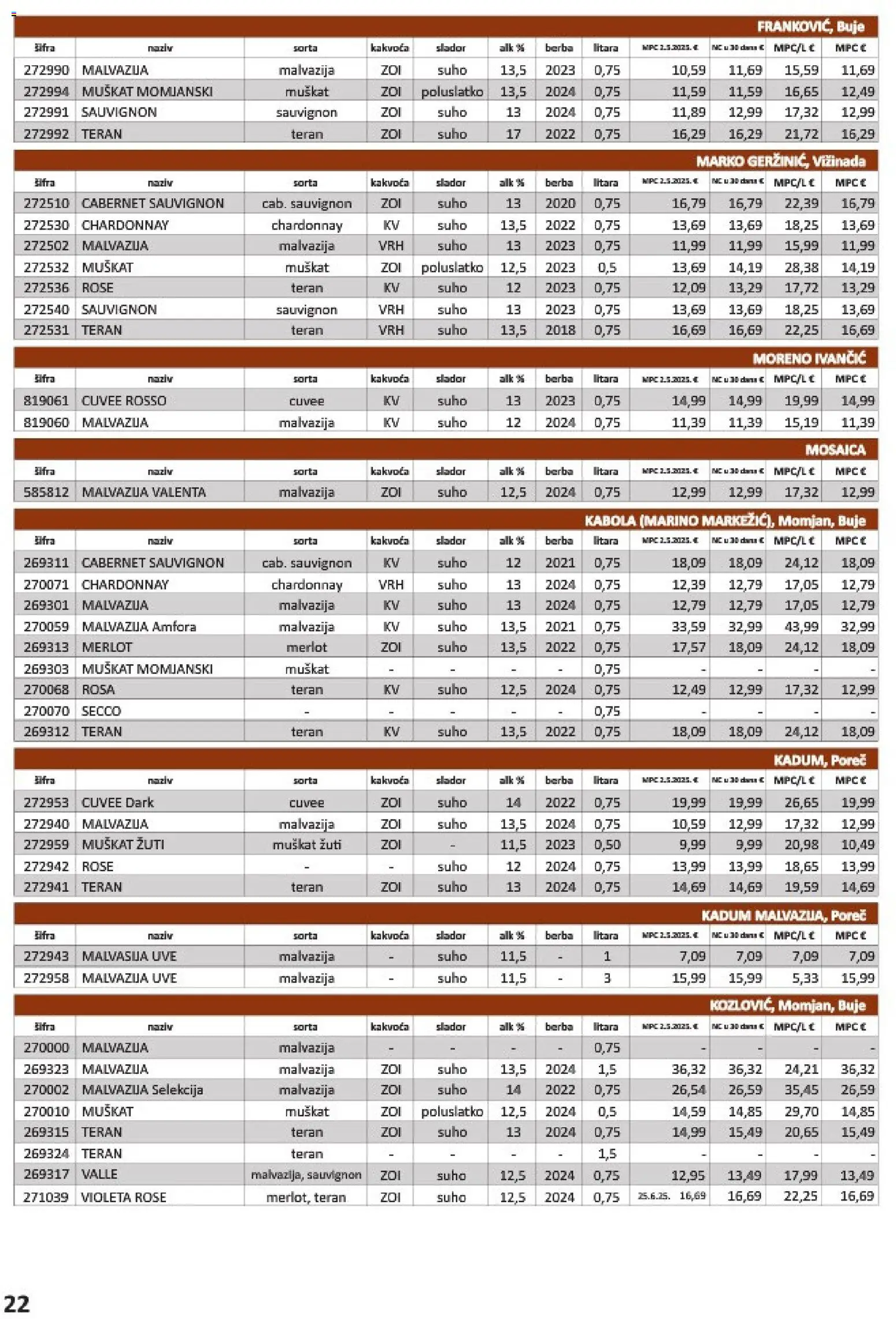 Vrutak katalog | vrijedi od 01.11.2025 | Stranica: 22 | Proizvodi: Violeta