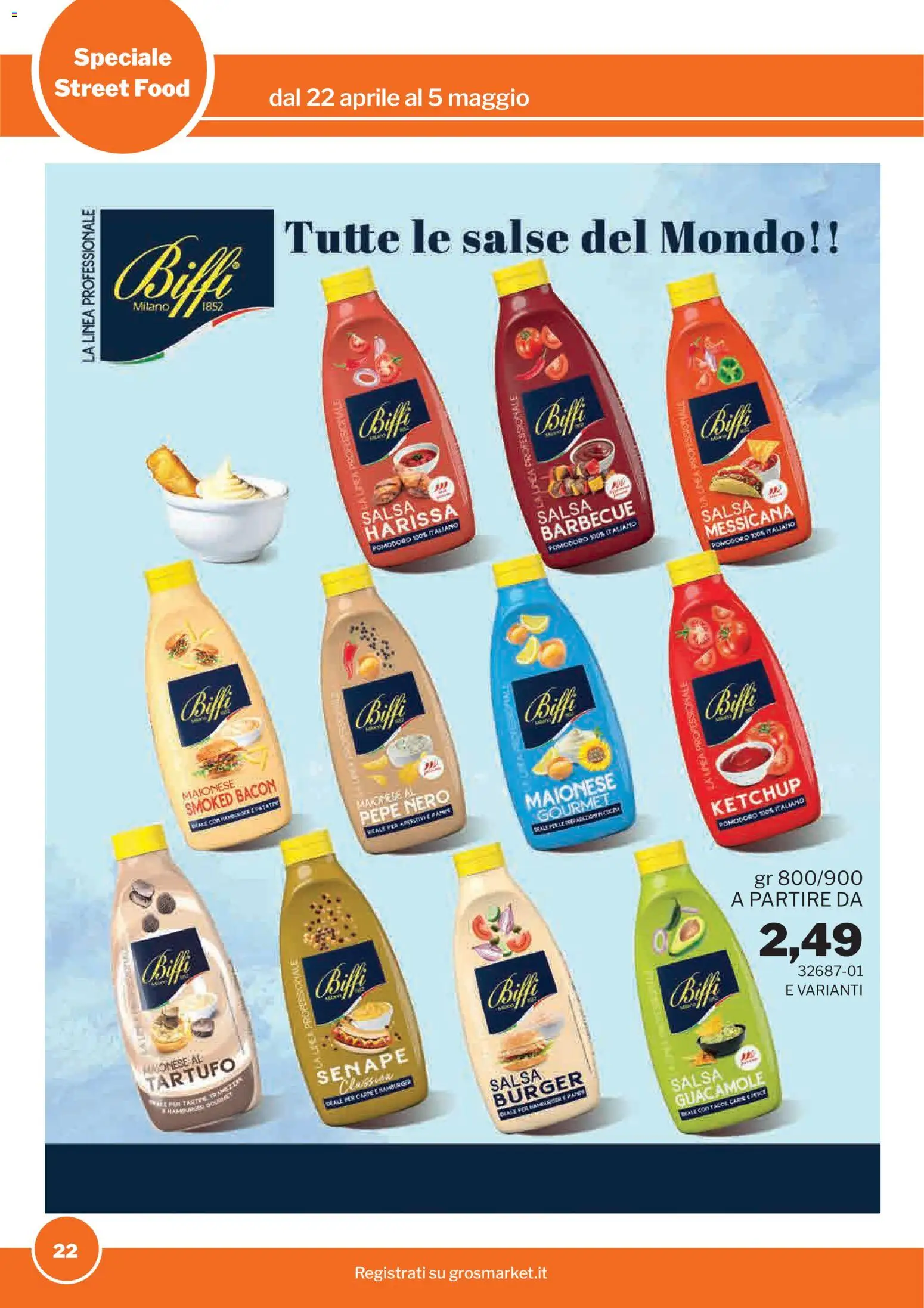 Volantino Sogegross del 22.04.2026 | Pagina: 22 | Prodotti: Salsa, Senape, Salsa barbecue, Hamburger