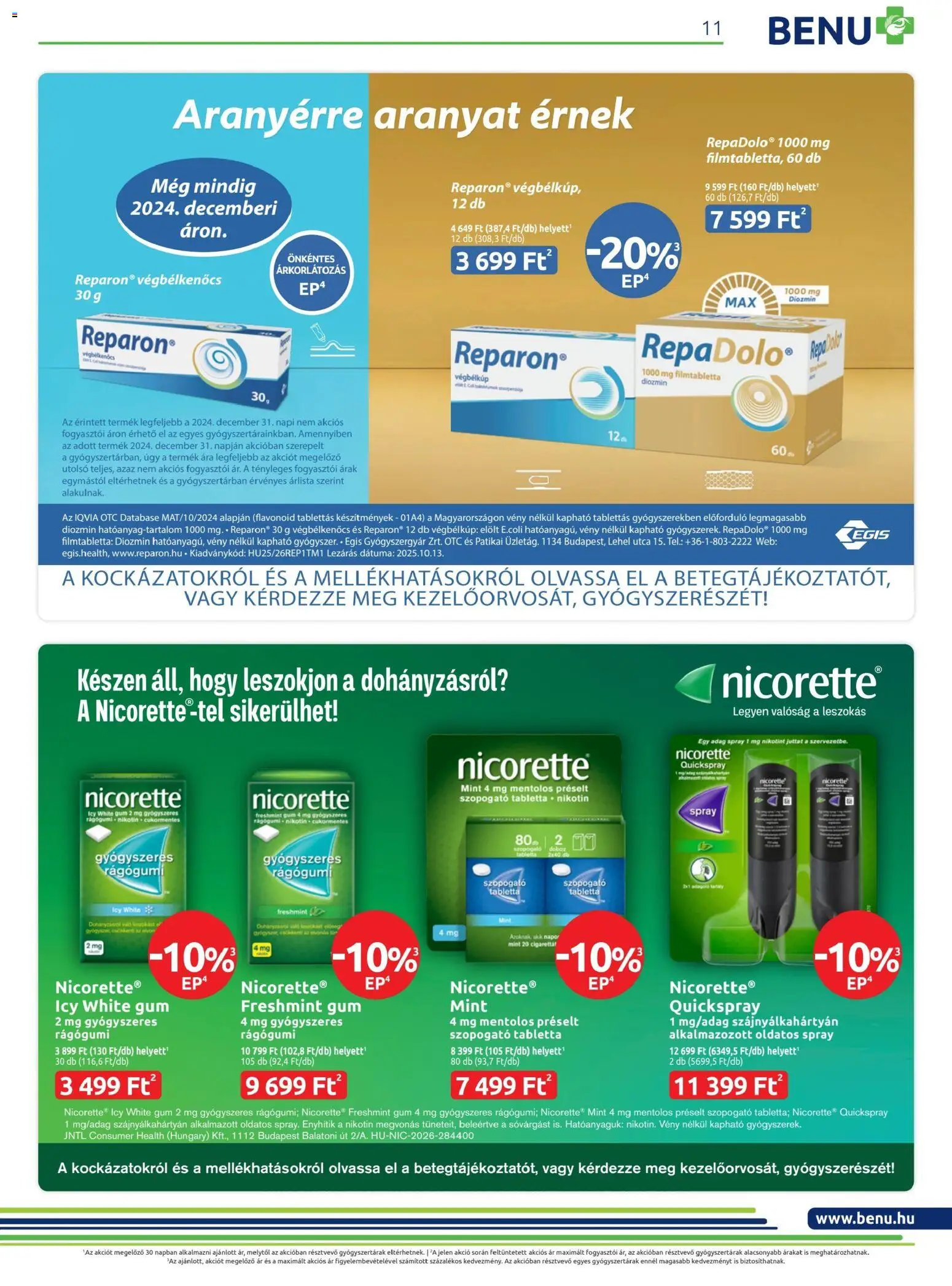 BENU Gyógyszertárak akciós ujság - amely érvényes a következő dátumtól: 01.02.2026 | Oldal: 11 | Termékek: Rágógumi, Doboz, Répa