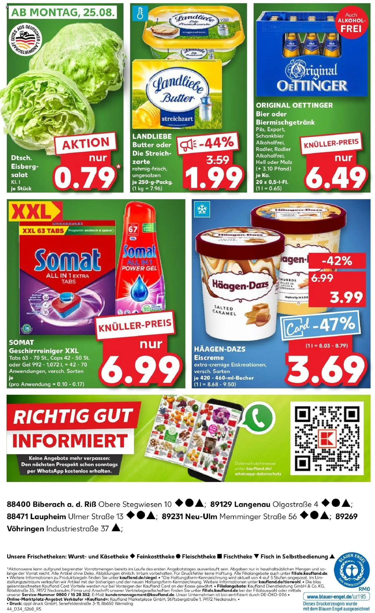 Kaufland prospekt Vöhringen	 - gültig ab dem 21.08.2025 | Seite: 44 | Produkte: Butter, Eiscreme, Fisch, Wurst