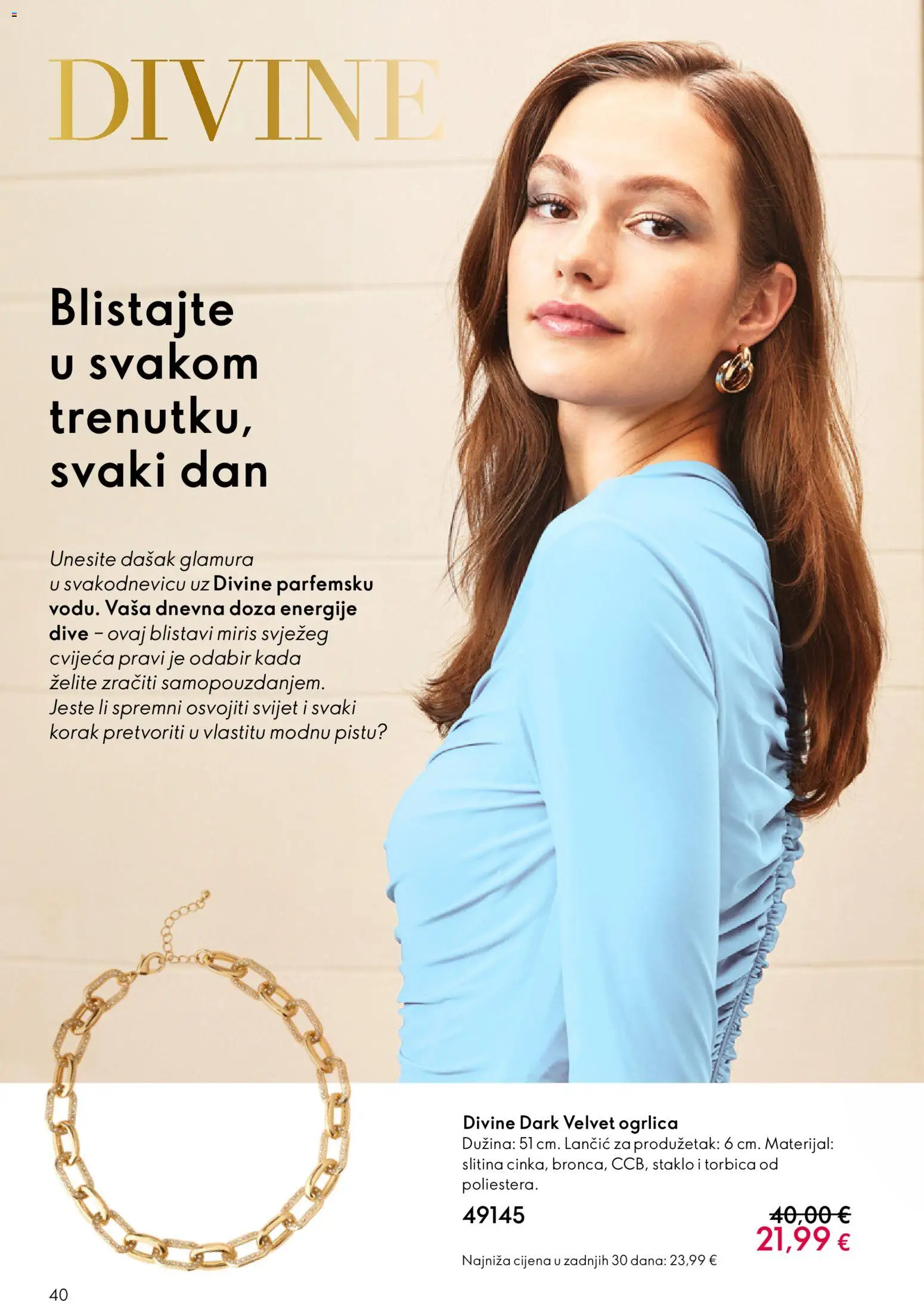 Oriflame katalog | vrijedi od 11.03.2026 | Stranica: 40 | Proizvodi: Miris, Torbica, Ogrlica