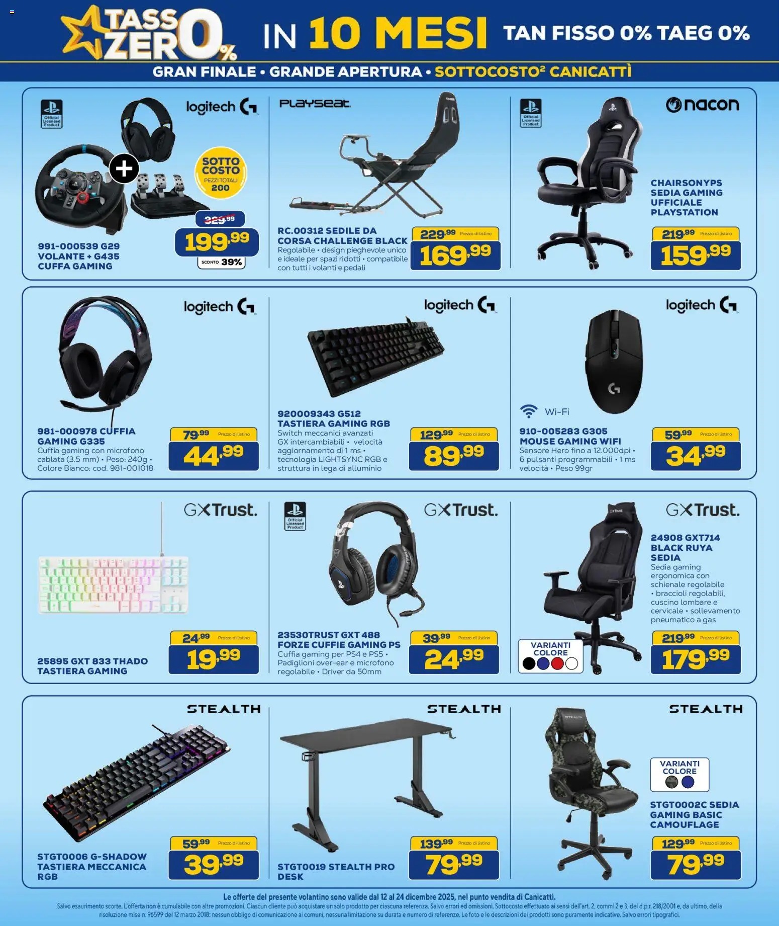 Volantino Euronics del 12.12.2025 | Pagina: 13 | Prodotti: Mouse, Microfono, Alluminio, Sedia