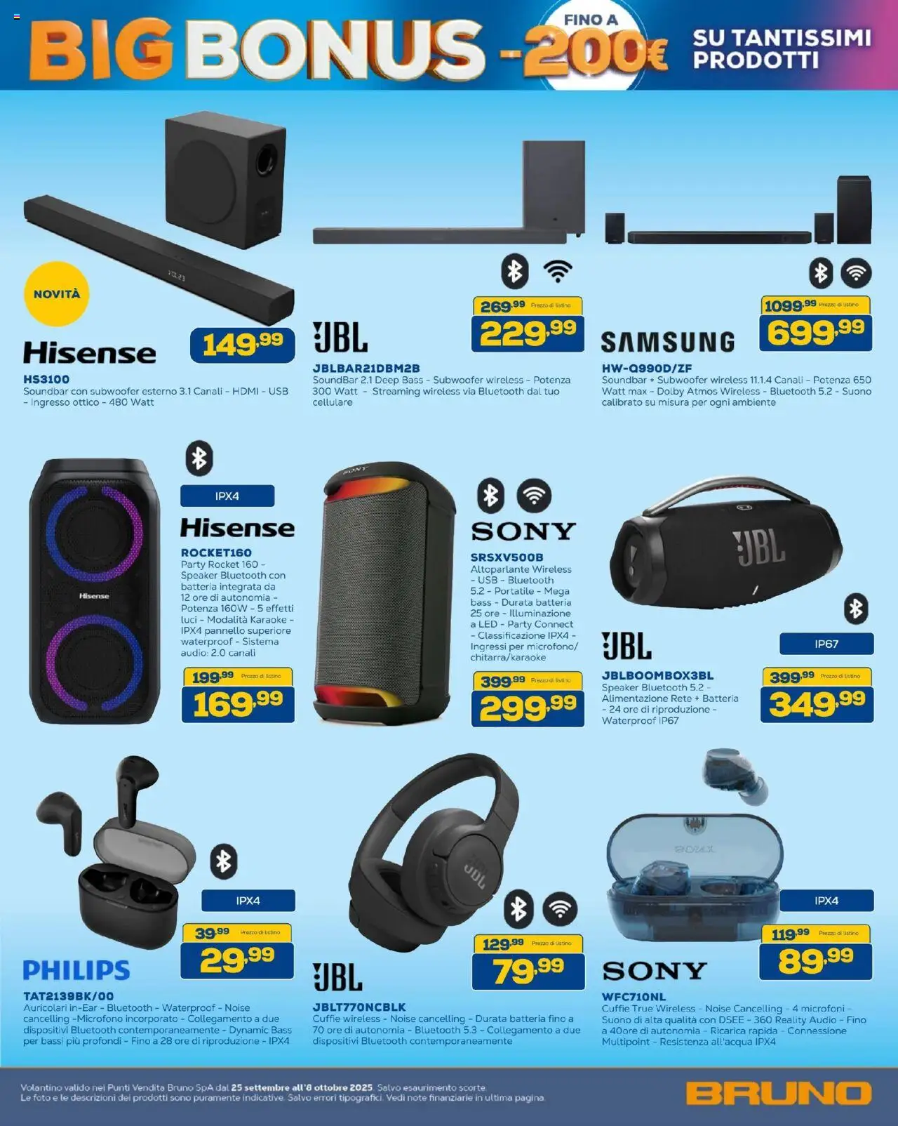 Volantino BRUNO del 25.09.2025 | Pagina: 29 | Prodotti: Auricolari, Microfono, Speaker, USB