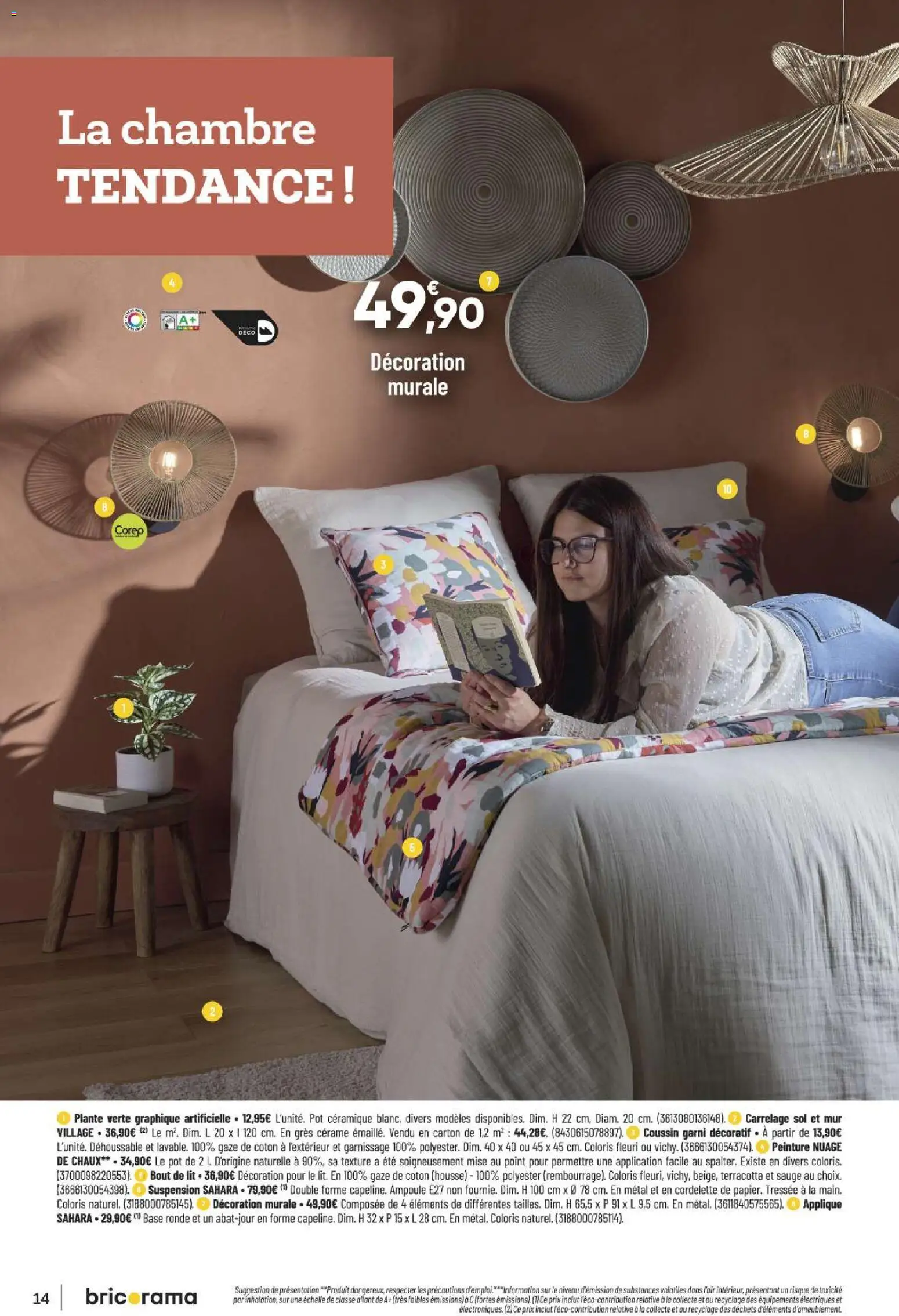{H1} | Page: 14 | Produits: Coton, Plante verte, Suspension, Lit