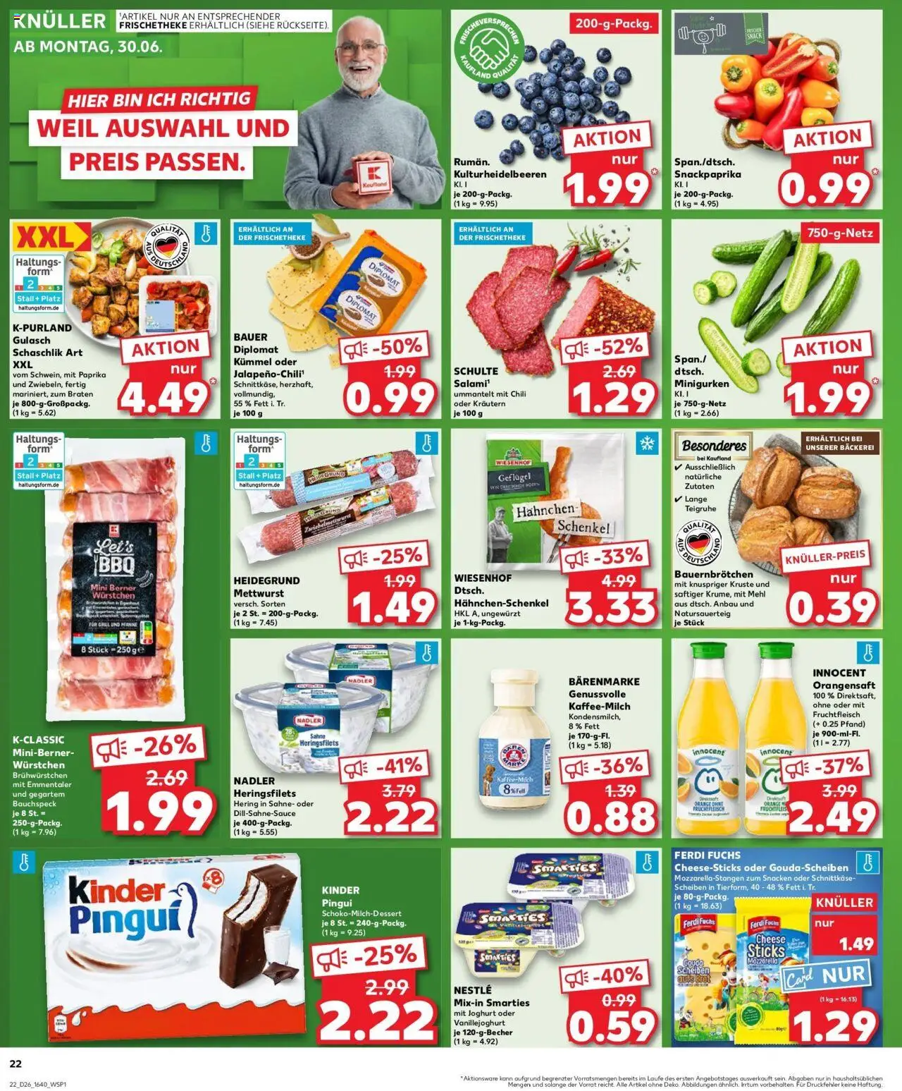 Kaufland prospekt Westerburg	 - gültig ab dem 29.06.2025 | Seite: 1 | Produkte: Hahnchen, Joghurt, Smarties, Sahne