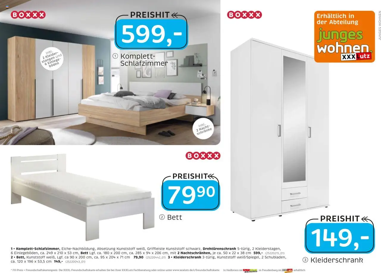 XXXL Lutz Deutschlands Nr. 1 beim Preis! – gültig ab 22.09.2025 | Seite: 24 | Produkte: Bett, Kleiderschrank, Drehtürenschrank