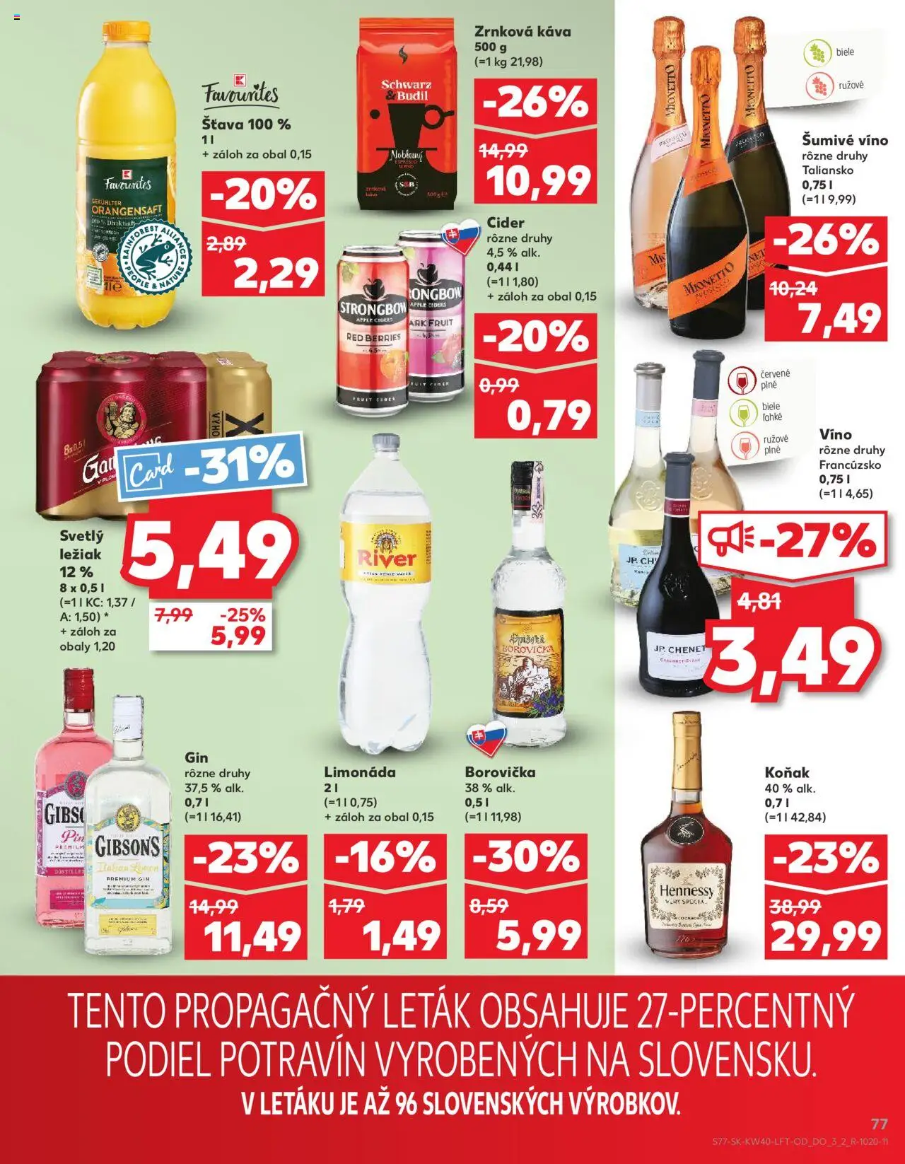 Nové Kaufland akcie – leták je platný od 02.10.2025 | Strana: 77 | Produkty: Víno, Prosecco, Apple, Strongbow