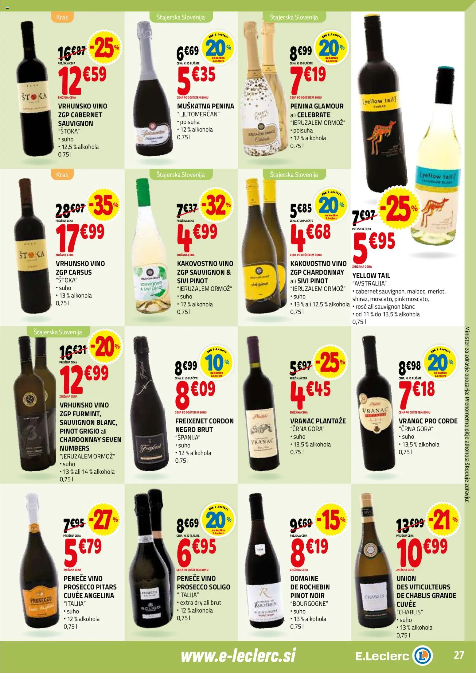 Novi E.leclerc katalog ponudbe – veljaven od 28.01.2026 | Stran: 27 | Izdelki: Penina, Vino