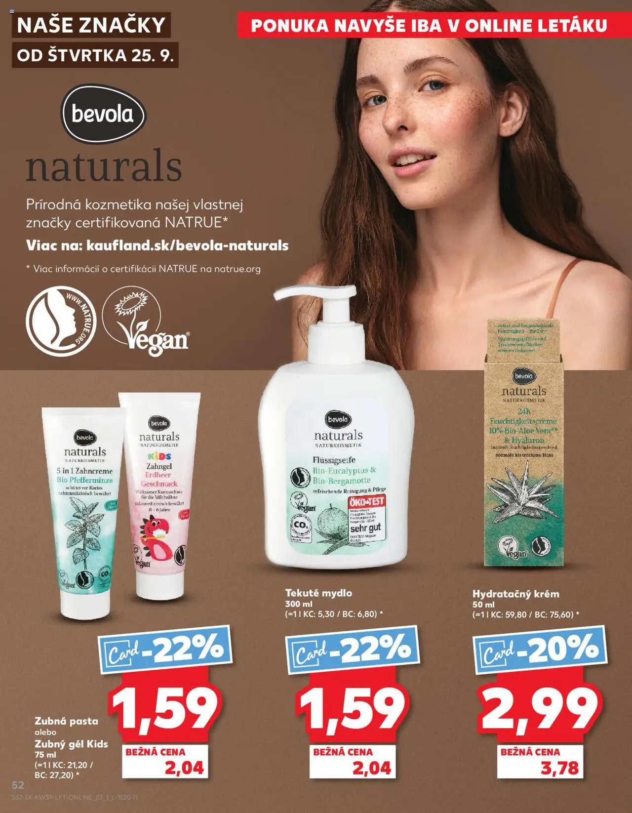Nové Kaufland akcie – leták je platný od 25.09.2025 | Strana: 52 | Produkty: Mydlo, Zubná pasta, Krém