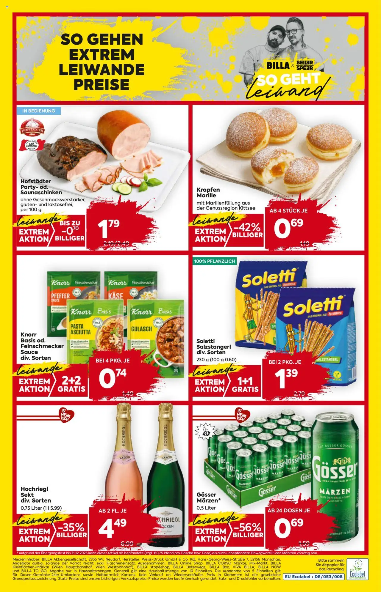 Billa Flugblatt gültig ab 02.10.2025 | Seite: 16 | Produkte: Pasta, Pfeffer, Käse