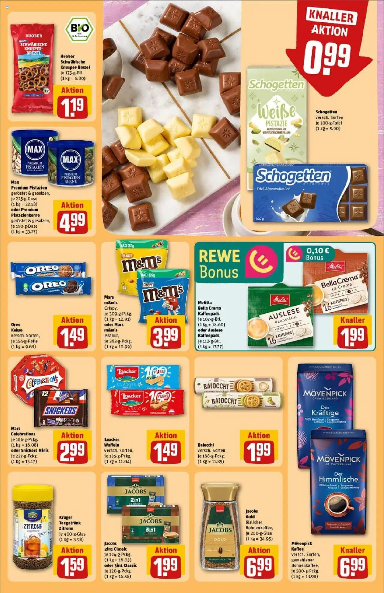 Rewe prospekt Elsterwerda	 - gültig ab dem 24.08.2025 | Seite: 29 | Produkte: Kaffeepads, M&M's, Waffeln, Schogetten