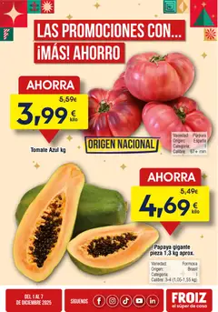 Vista previa Froiz - Oferta semanal válido desde el 01.12.2025