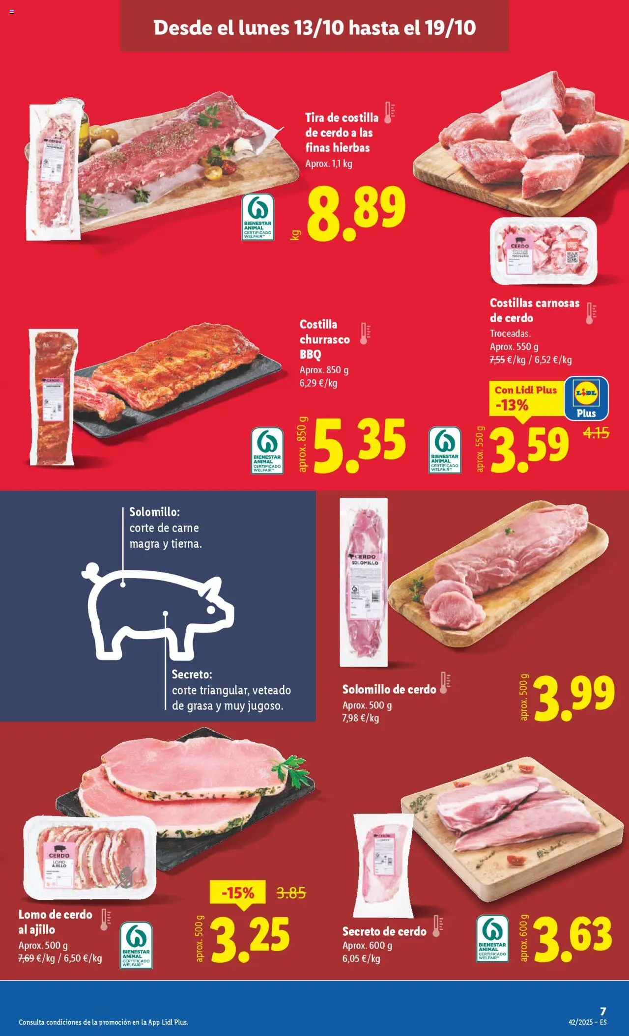 Lidl catálogo BCN │ válido desde el 13.10.2025 | Página: 13 | Productos: Solomillo de cerdo, Cerdo, Costilla de cerdo