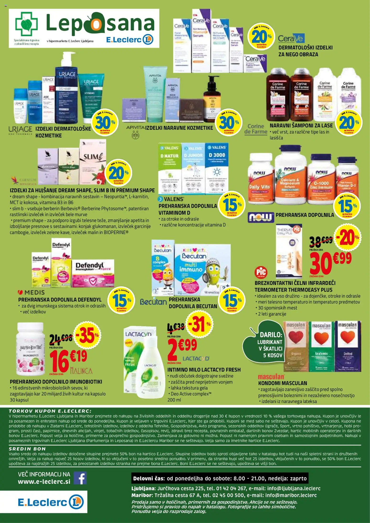 Novi E.leclerc katalog ponudbe – veljaven od 14.01.2026 | Stran: 32 | Izdelki: Prehranska dopolnila, Termometer, Kondomi, Milo