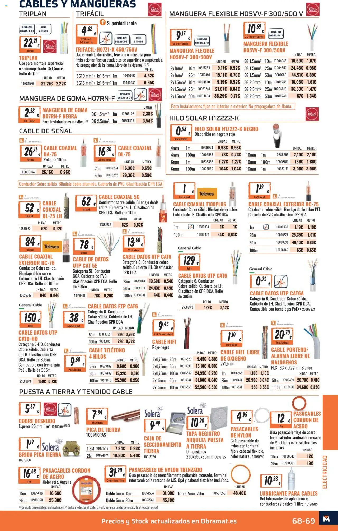 Obramat - Pamplona  │ válido desde el 10.10.2025 | Página: 69 | Productos: General, Noodles αυγού, Cable, Caja