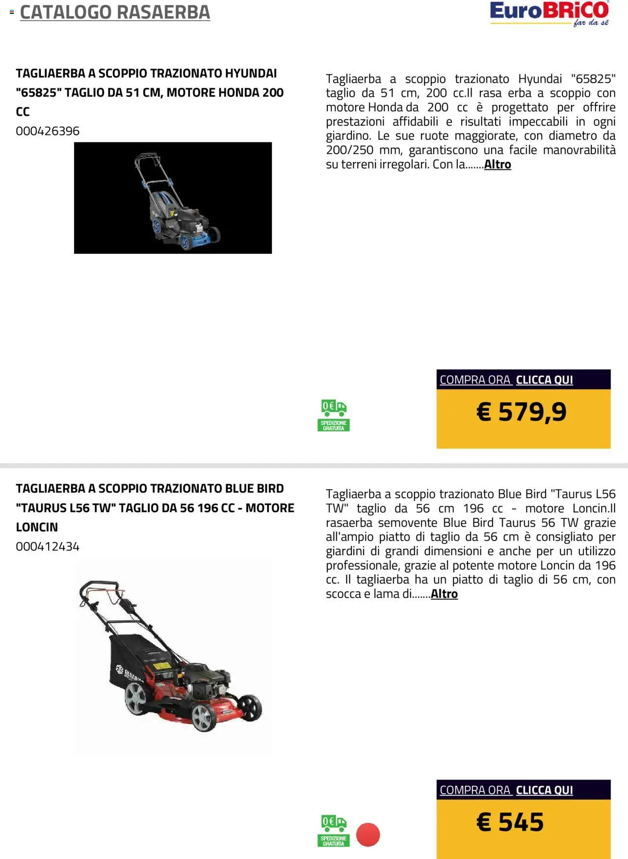 Volantino Eurobrico del 23.07.2025 | Pagina: 4 | Prodotti: Rasaerba, Piatto