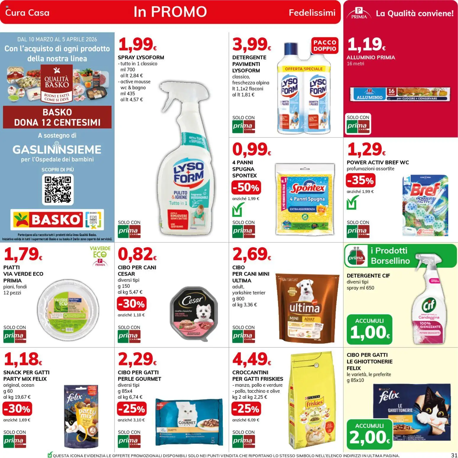 Volantino Basko del 24.03.2026 | Pagina: 31 | Prodotti: Spugna, Olive, WC, Bagno