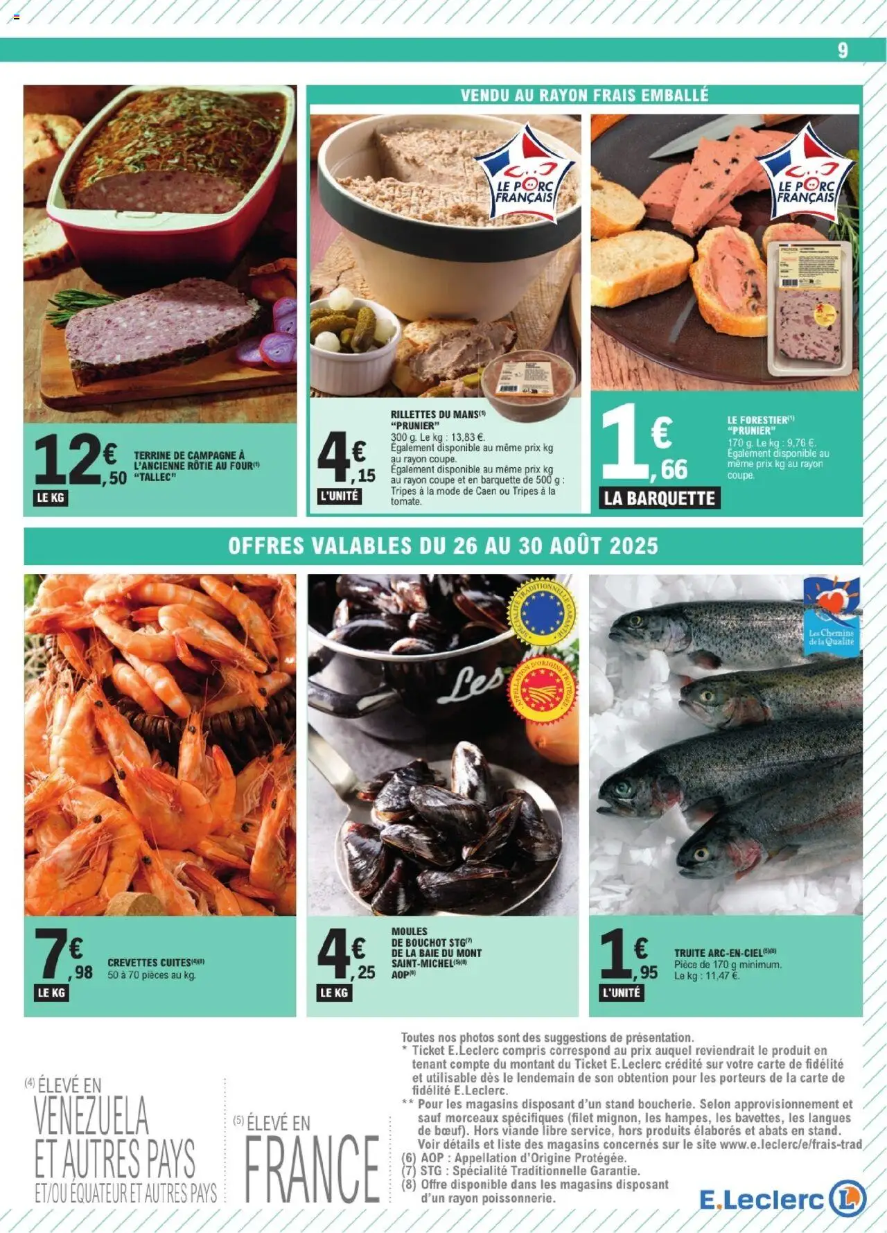  | Page: 9 | Produits: Four, Crevettes, Moules de bouchot, Viande