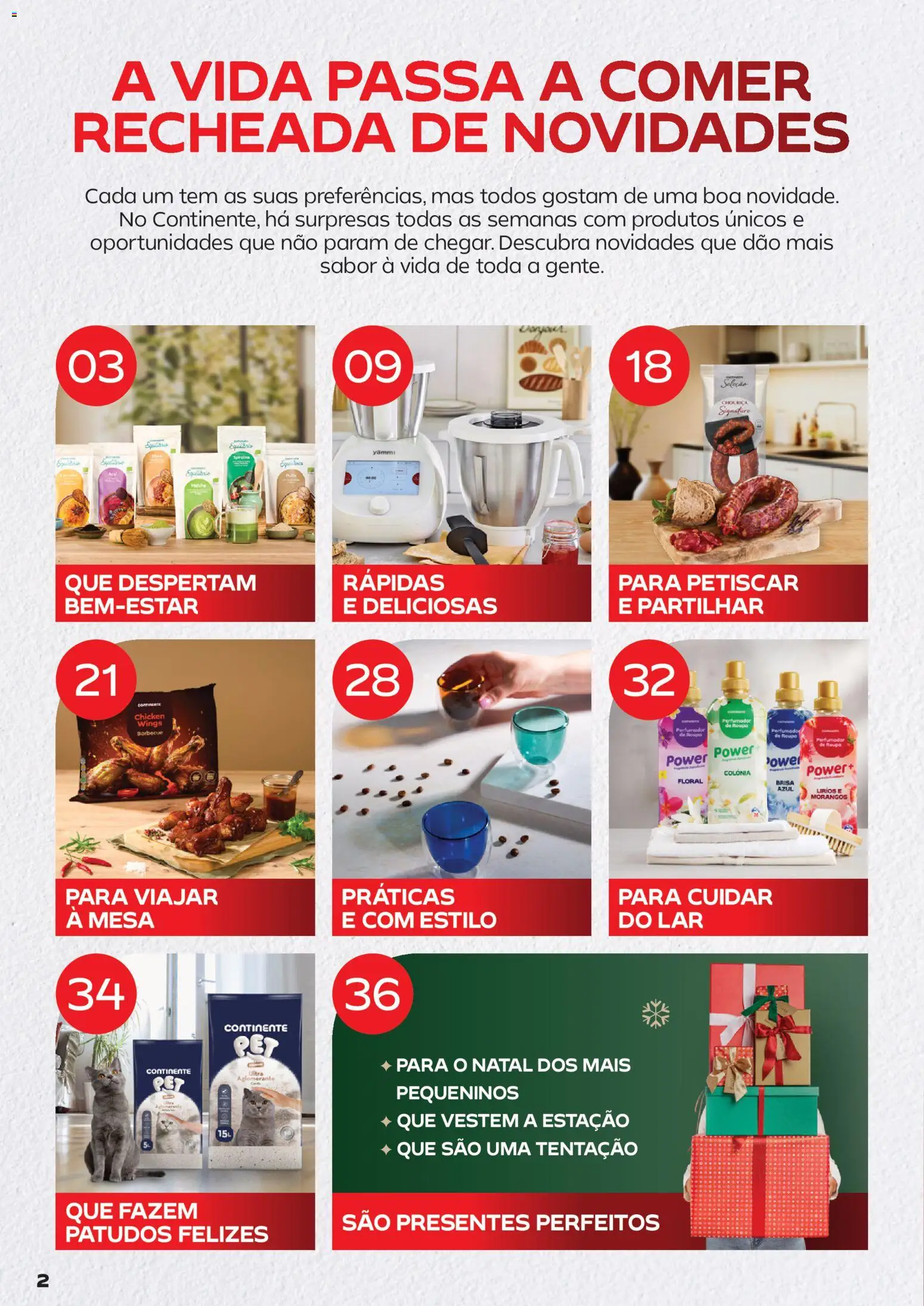 Continente - Cabazes de Natal │ válido de 11.11.2025 | Página: 2 | Produtos: Copos, Asas de frango, Frango, Morangos