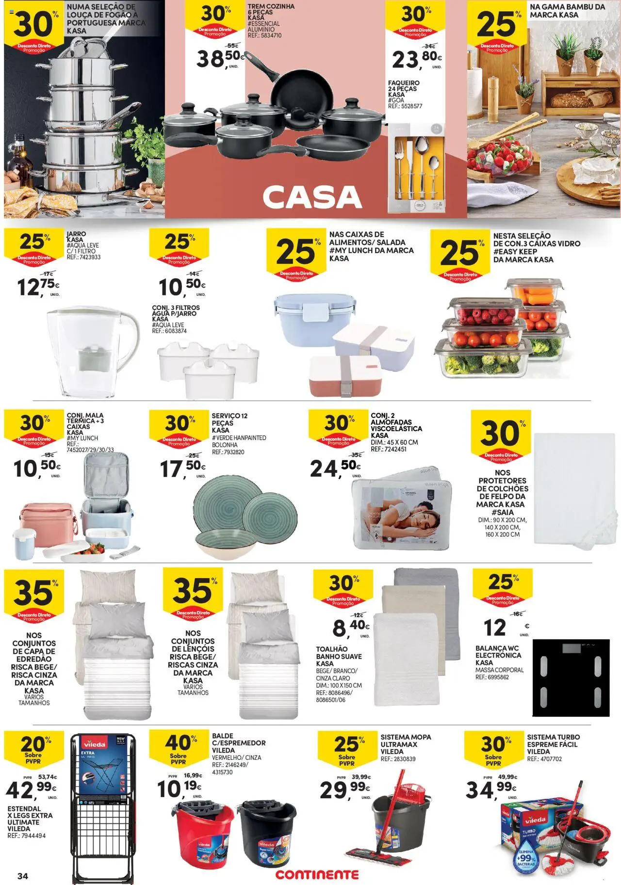 Continente - Açores: Como é bom saborear o verão │ válido de 07.08.2025 | Página: 34 | Produtos: Agua, Lençóis, Fogão, Salada