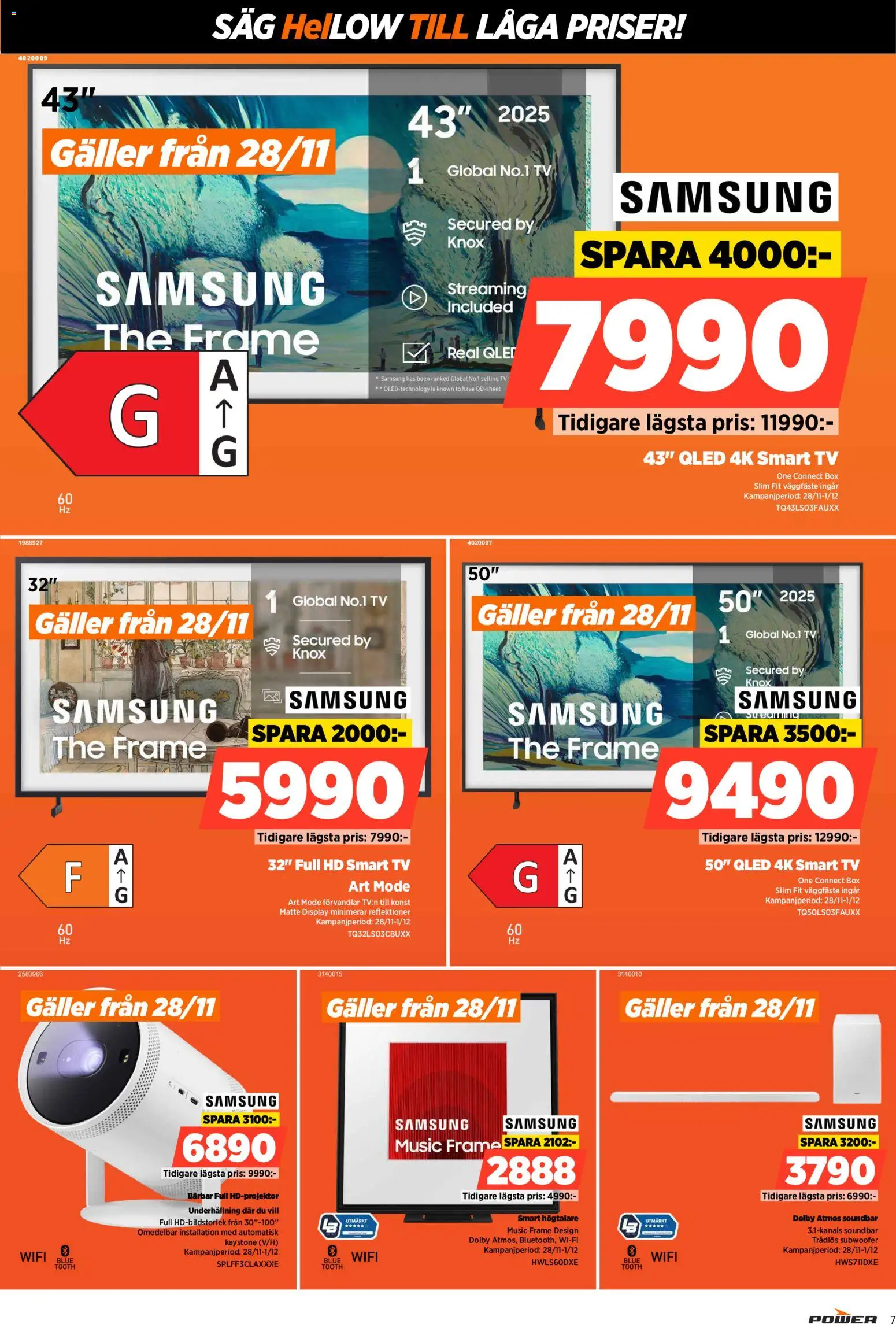 Power reklamblad aktuell från 24.11.2025 | Sida: 7 | Produkter: Galler, Smart tv, Tv, Wifi