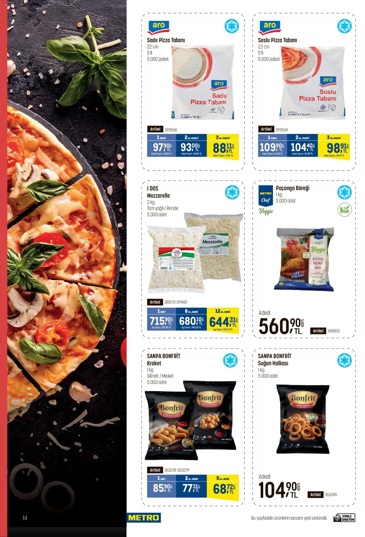 Metro - Fast Food Kataloğu - 18.03.2026 tarihinden itibaren geçerlidir | Sayfa: 14 | Ürünler: Pizza, Rende, Soğan, Sebze