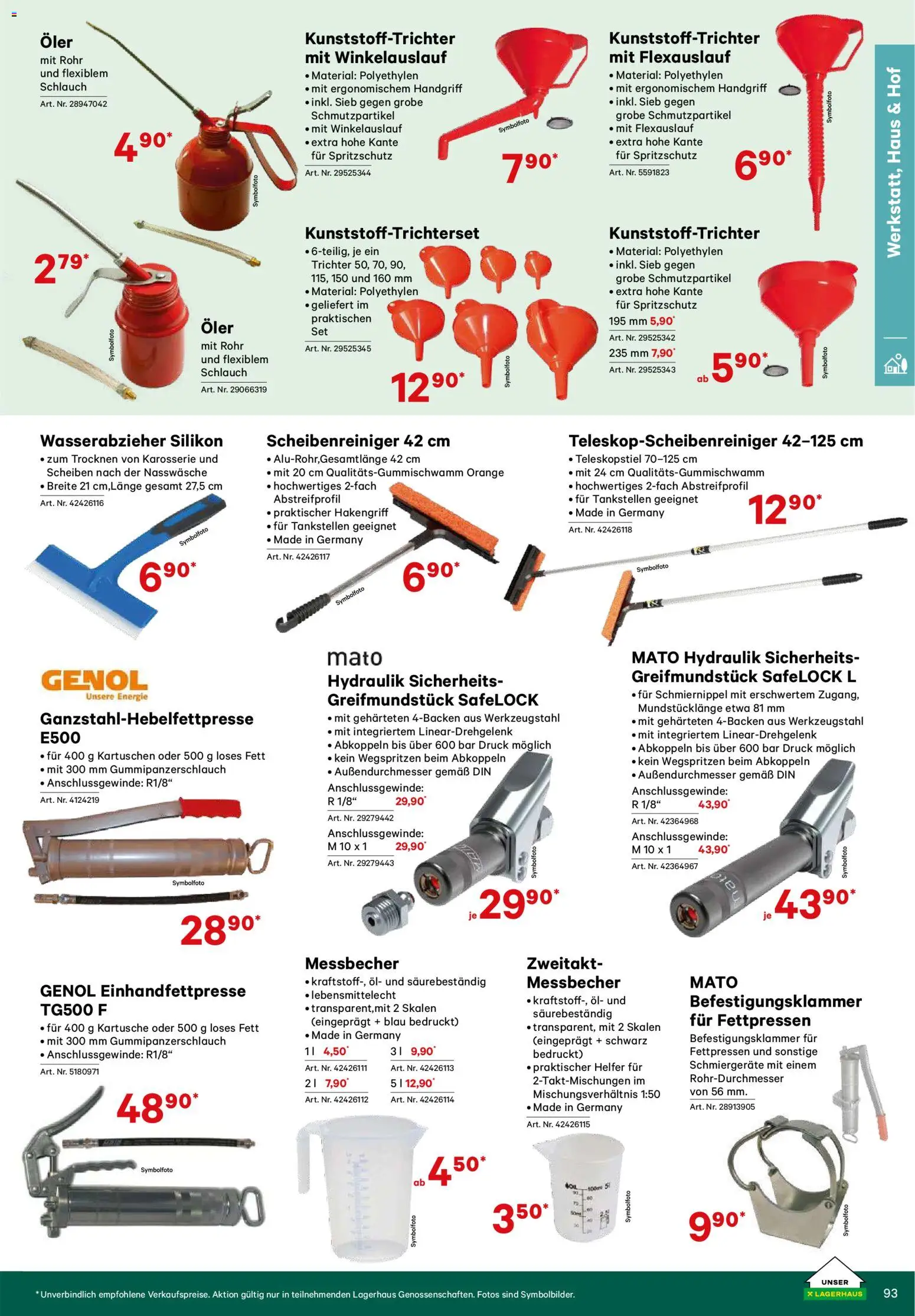 Lagerhaus Verschleißteile & Zubehör gültig ab 01.01.2026 | Seite: 93 | Produkte: Öl