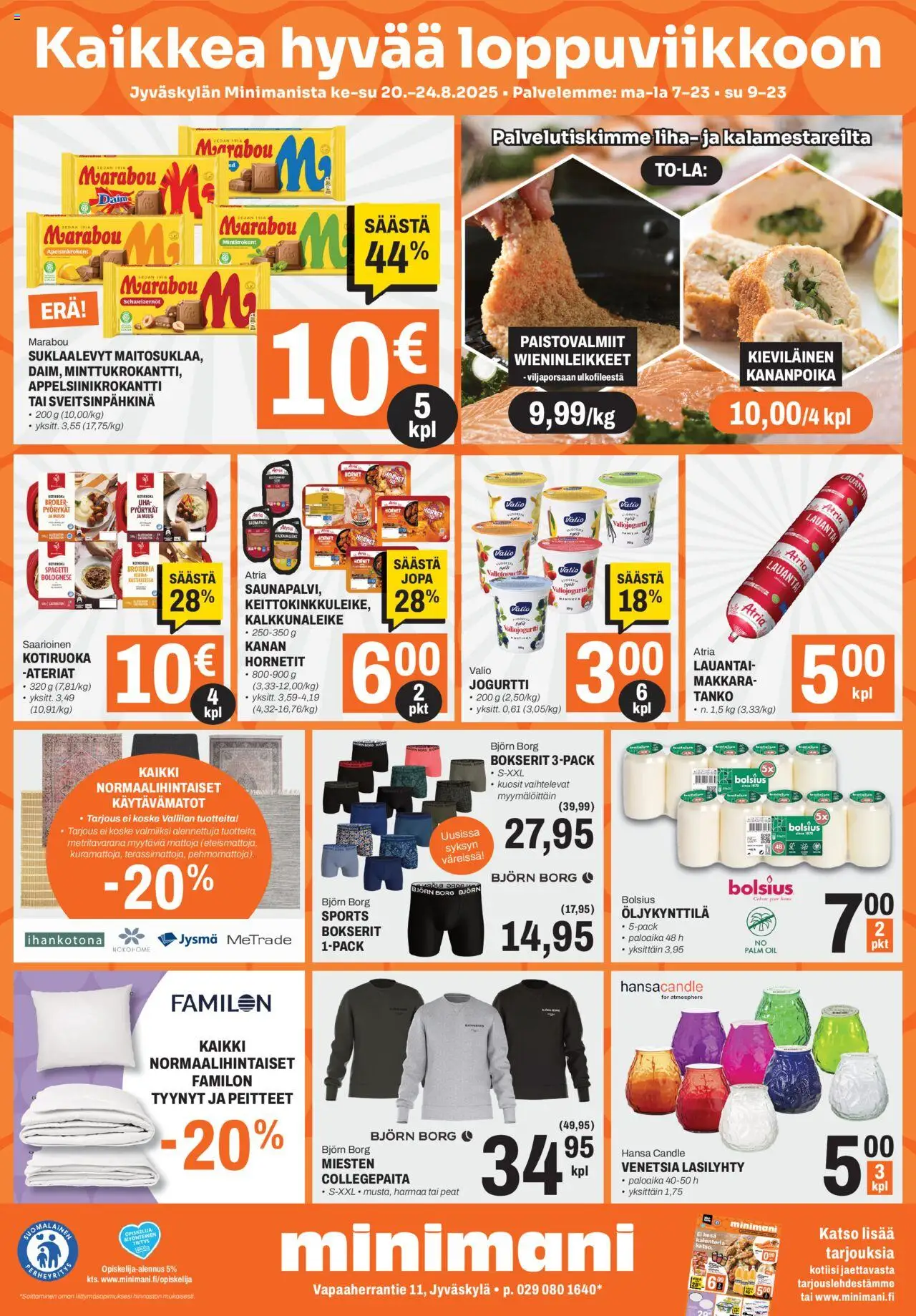  | Sivu: 1 | Tuotteet: Tyynyt, Spagetti, Jogurtti, Bokserit