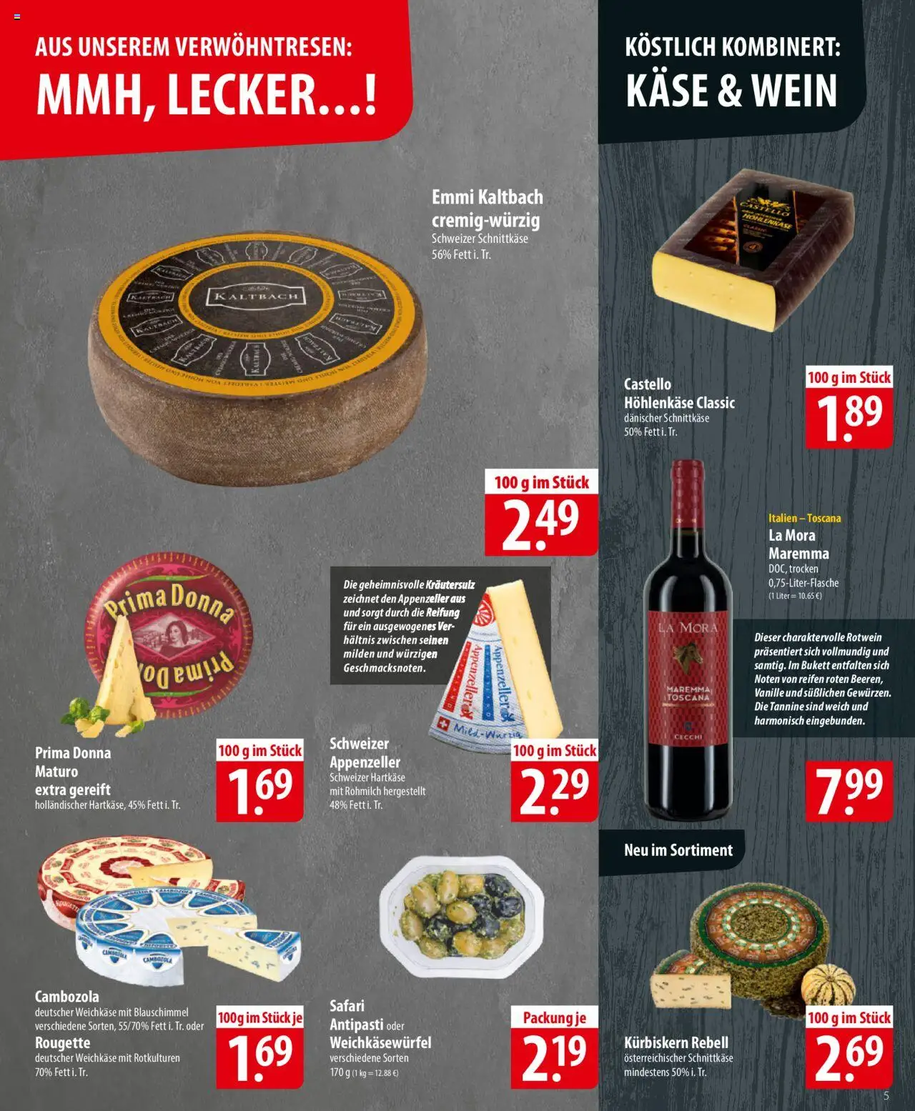 Famila Prospekt 	 – gültig ab 06.10.2025 | Seite: 5 | Produkte: Käse, Rotwein, Wein