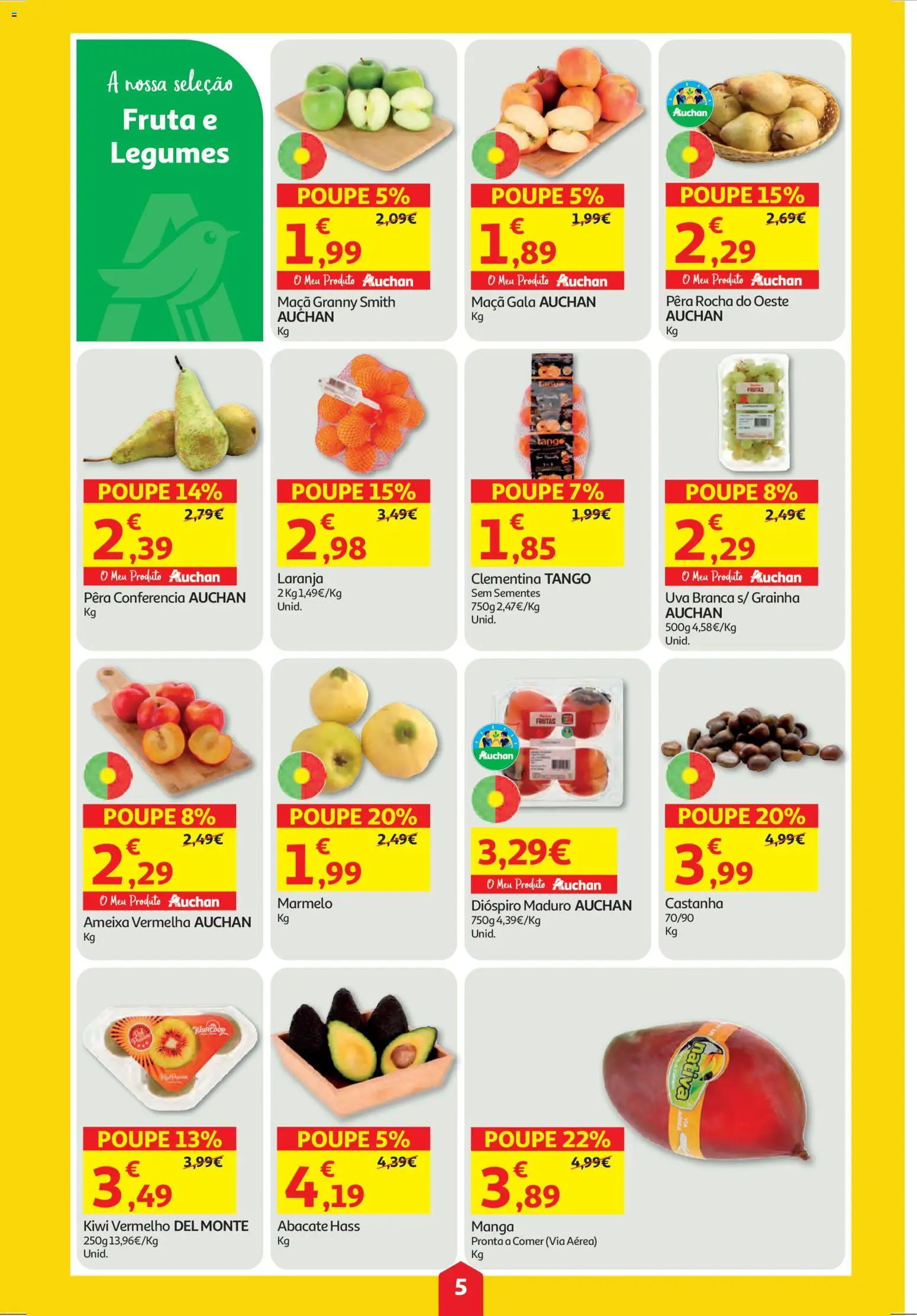 Auchan folheto │ válido de 06.11.2025 | Página: 5 | Produtos: Maça, Abacate, Kiwi