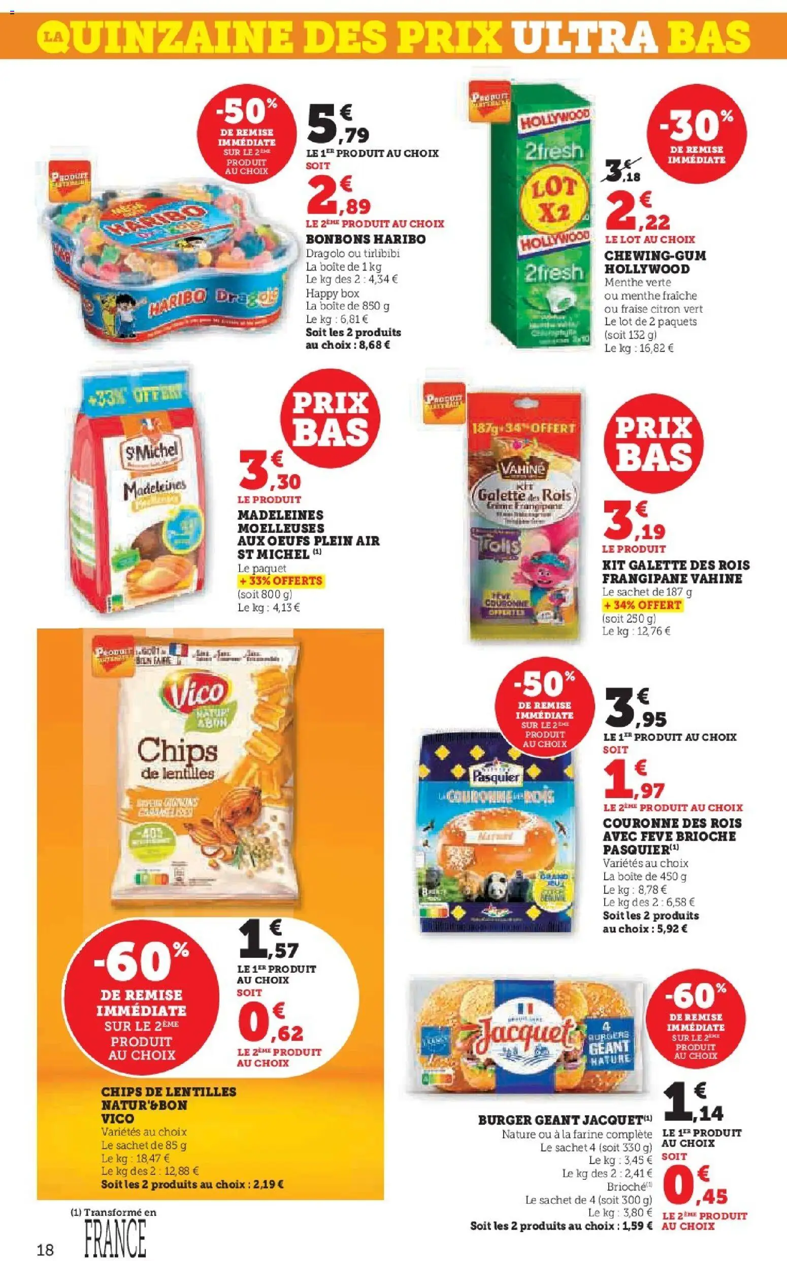 {H1} | Page: 18 | Produits: Fève, Farine, Œufs, Chips