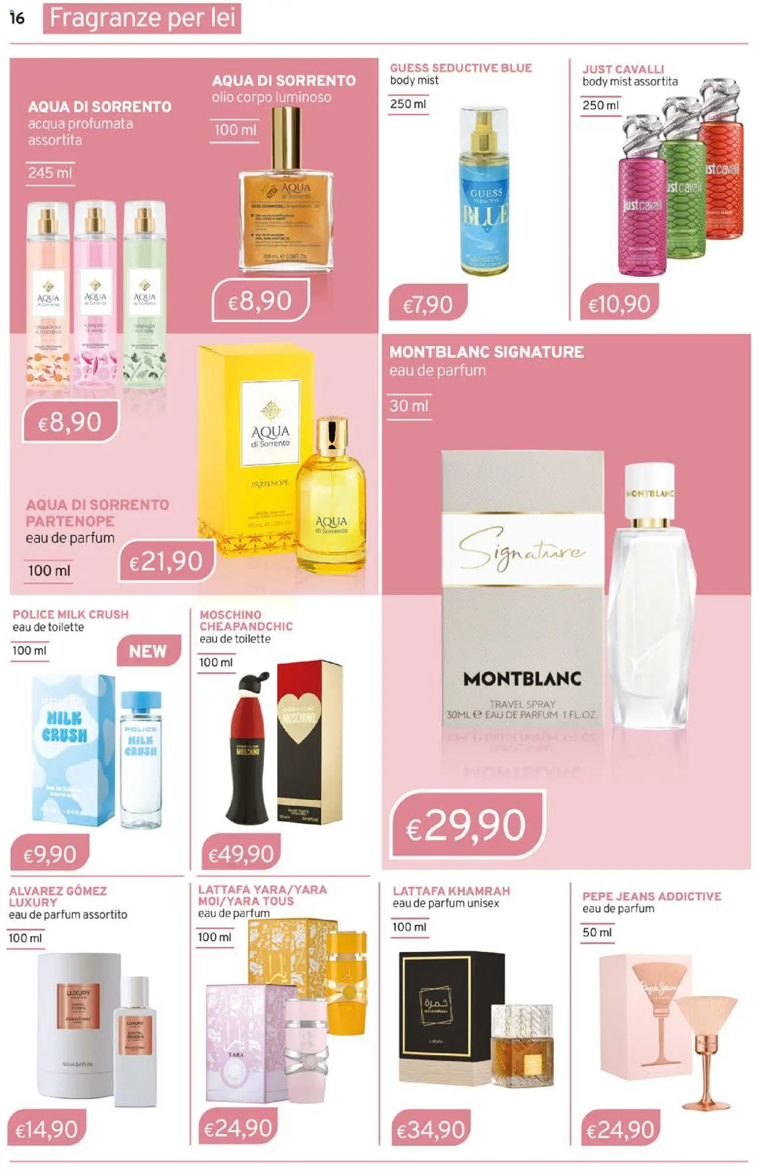 Volantino Sirene Blu del 01.04.2026 | Pagina: 16 | Prodotti: Olio corpo, Acqua, Olio, Jeans