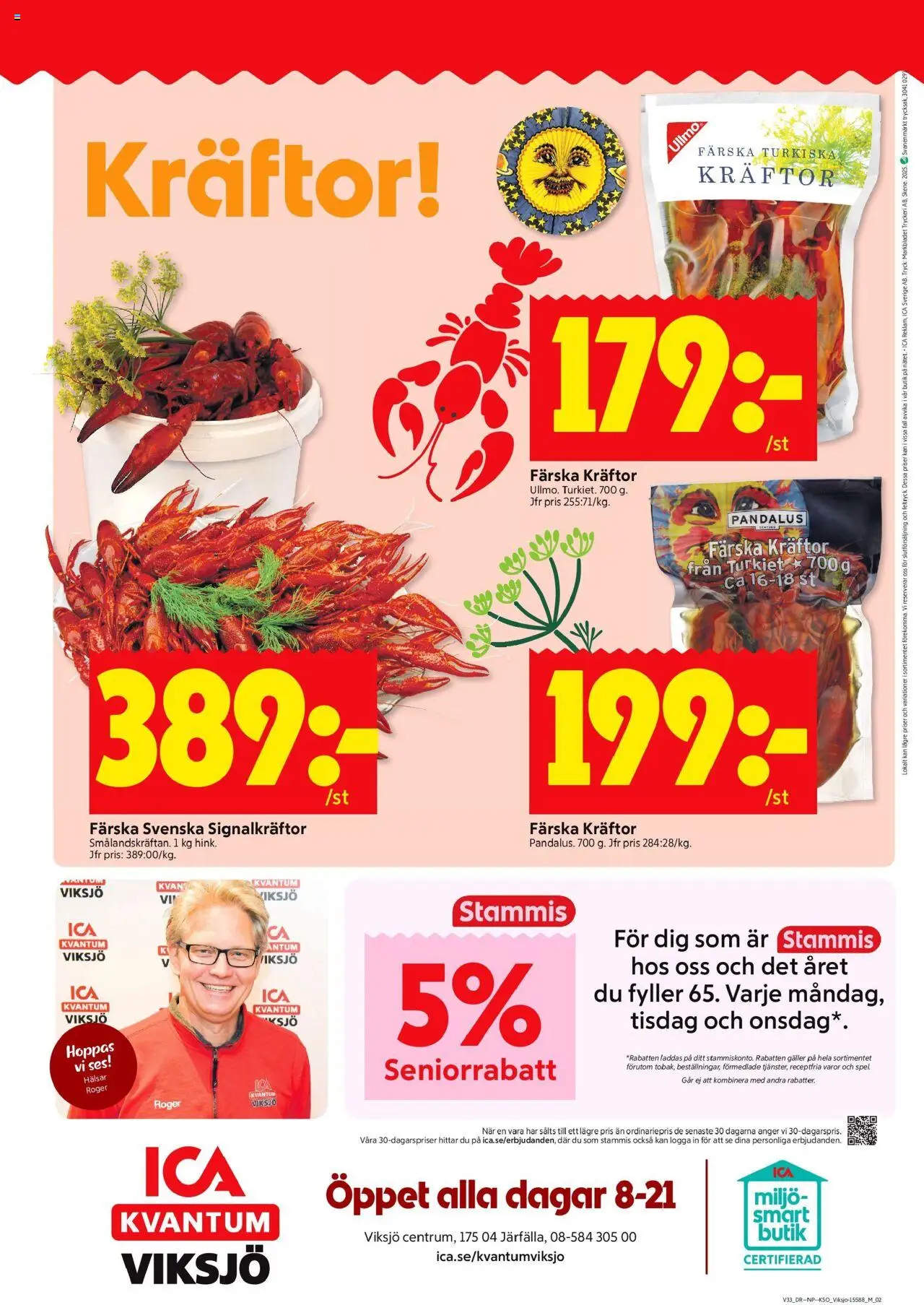 ICA Kvantum reklamblad aktuell från 11.08.2025 | Sida: 10 | Produkter: Kräftor, Galler