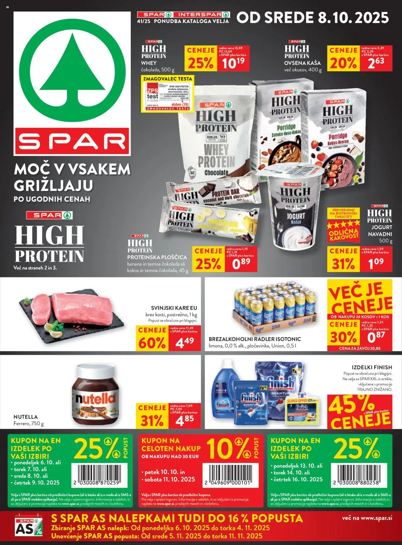 Novi Spar katalog ponudbe – veljaven od 08.10.2025 | Stran: 1 | Izdelki: Tijera de poda, Kos, Radler, Cokolada