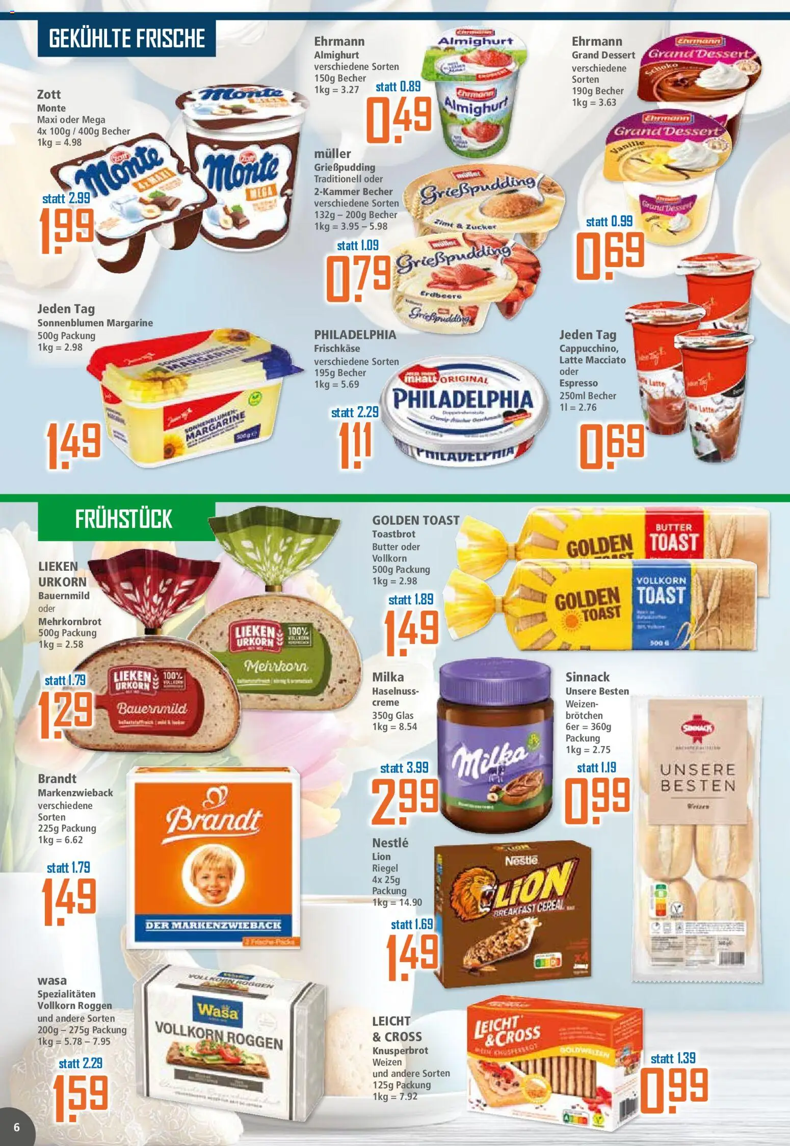 Klaas & Kock Prospekt 	 – gültig ab 23.03.2026 | Seite: 6 | Produkte: Ehrmann almighurt, Milka, Creme, Frischkase