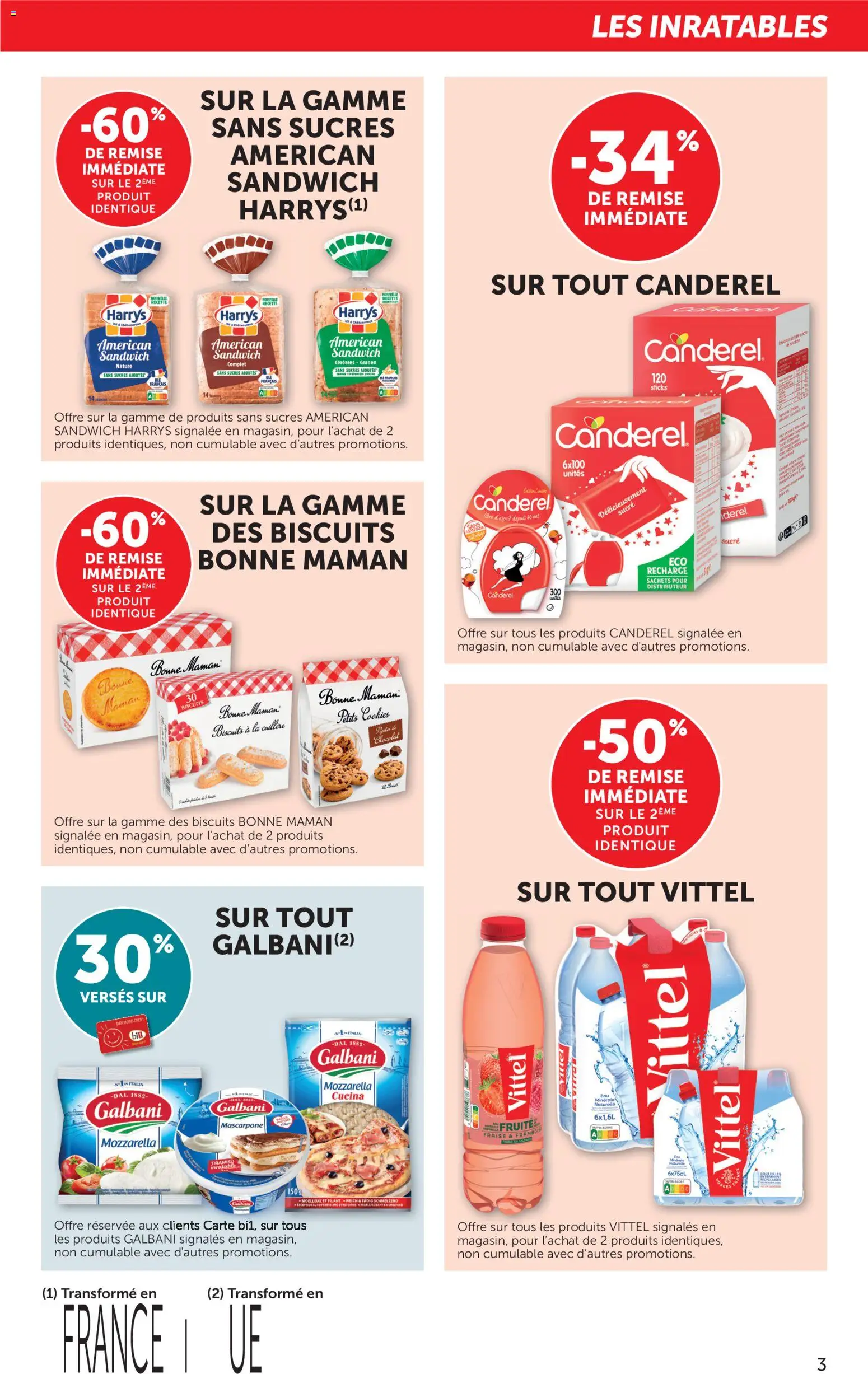 {H1} | Page: 3 | Produits: Sucre, Vittel, Chocolat, Biscuits