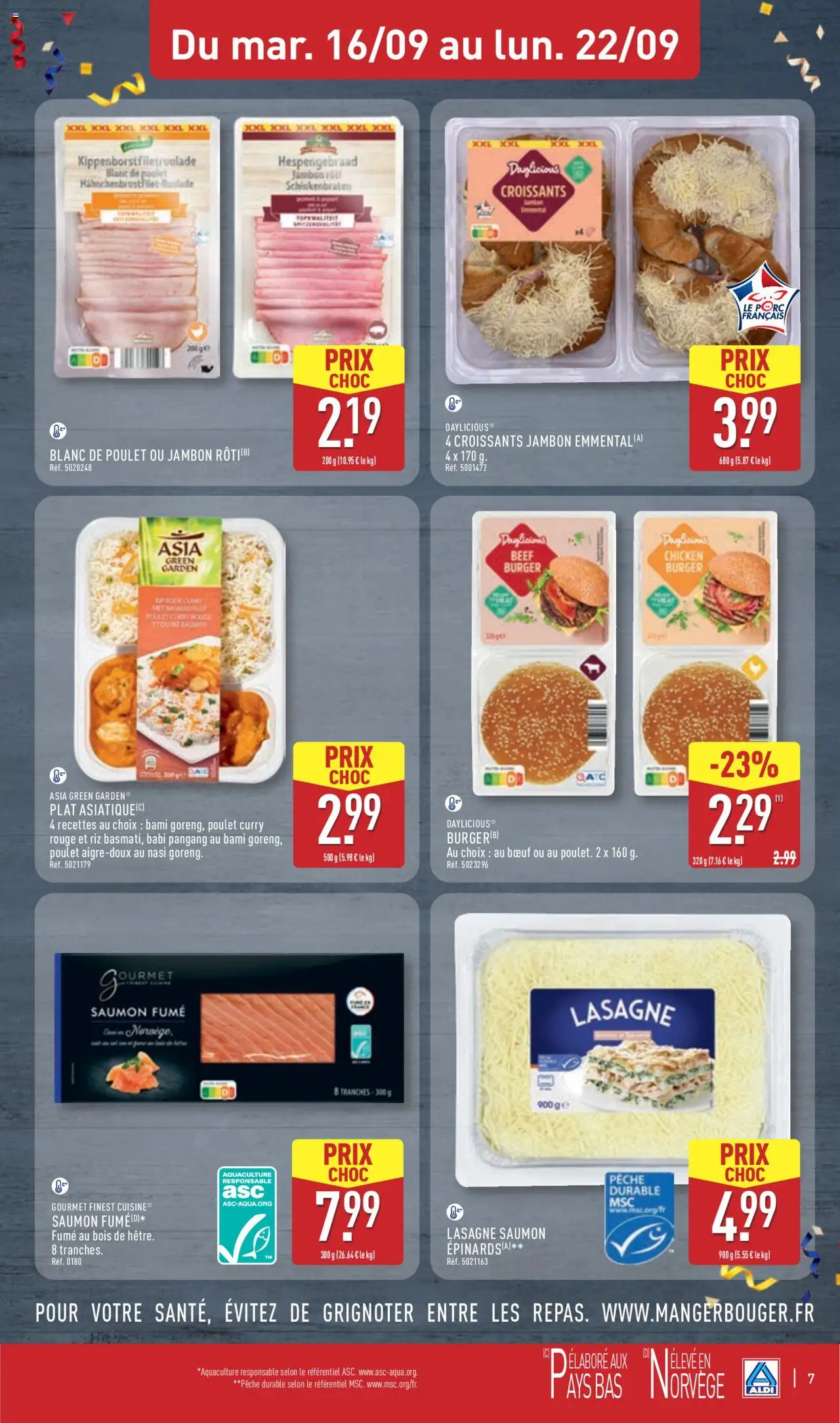  | Page: 10 | Produits: Pêche, Emmental, Jambon, Saumon