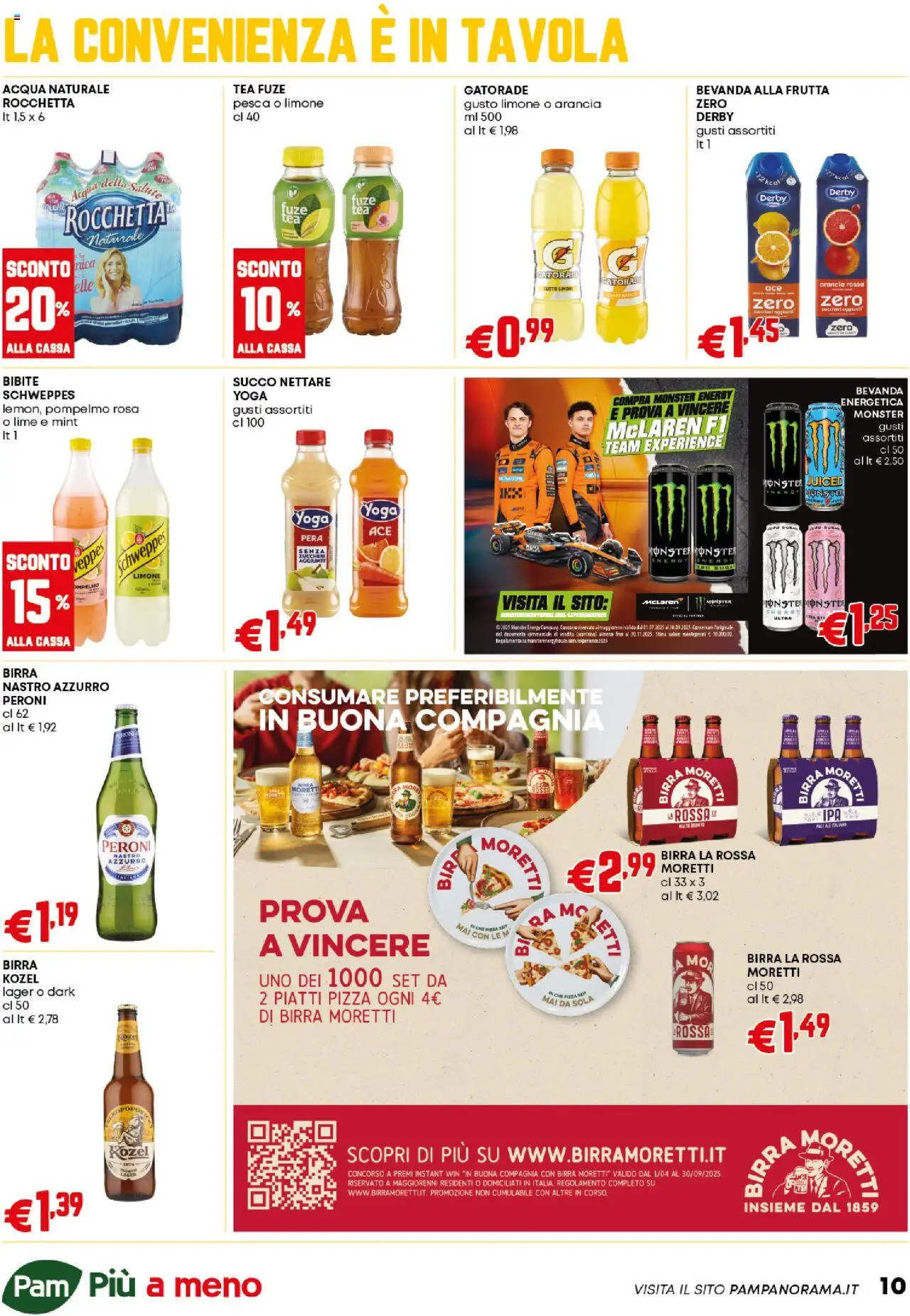 Volantino PAM del 21.08.2025 | Pagina: 10 | Prodotti: Succo, Birra Moretti, Bibite, Arancia